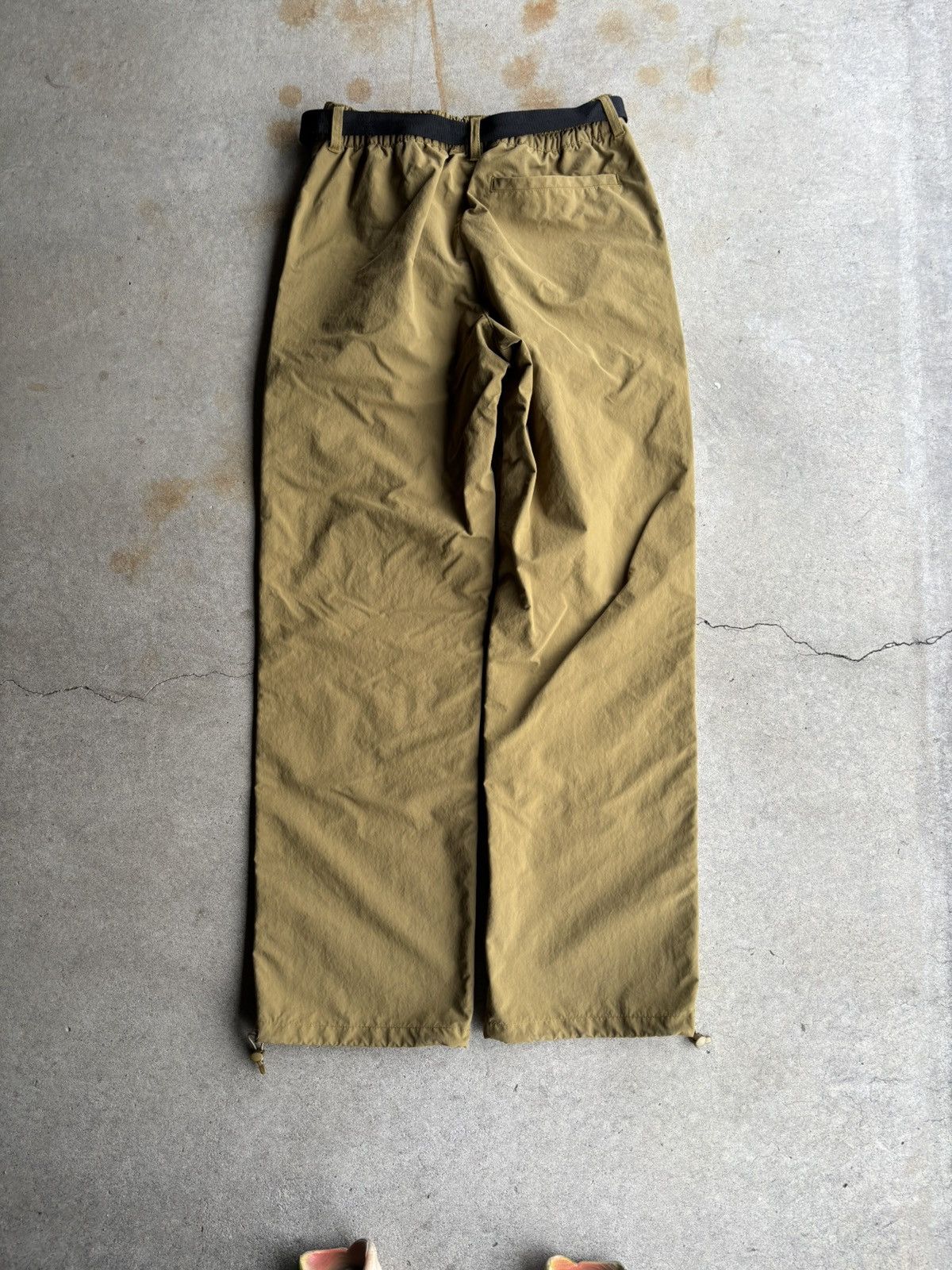 Stussy × Vintage Crazy Stussy Beige Nylon Wide Leg Streetwear Track Pants Size US 30 / EU 46 - 2 Thumbnail