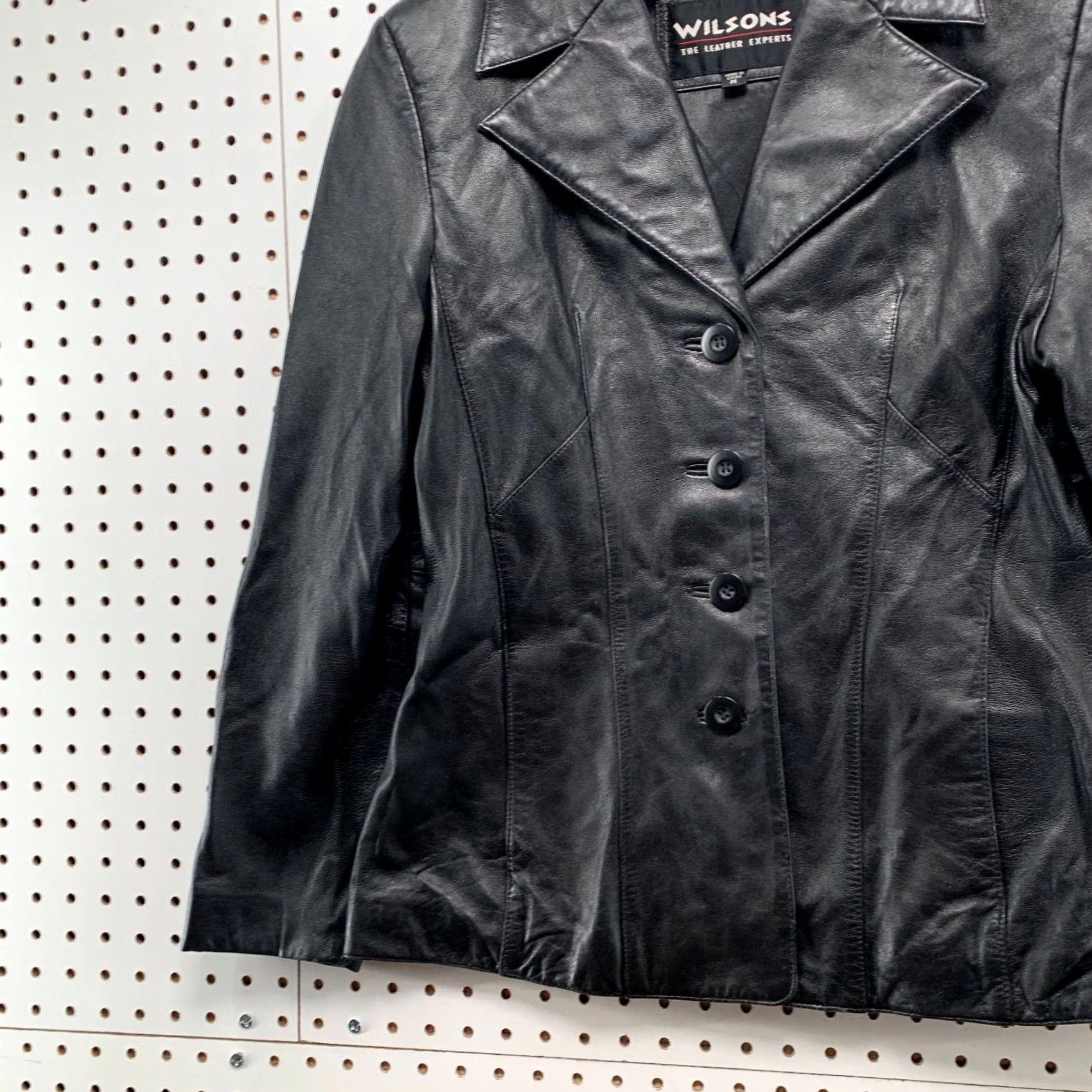 Wilson VINTAGE Wilson Leather Blazer Jacket Womens M Button Y2K Sports Coat Black Mid-Length Jacket Women Mens? Size M / US 6-8 / IT 42-44 - 5 Thumbnail