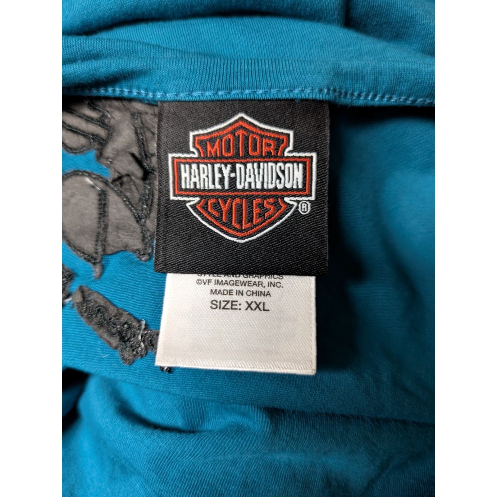 Harley Davidson Womens Harley-Davidson T-Shirt 2XL Embroidered Pigeon Forge TN Blue Cotton Blend Short Sleeve Round Neck Casual Womens/HBT? Size XXL / US 16-18 / IT 52-54 - 6 Thumbnail