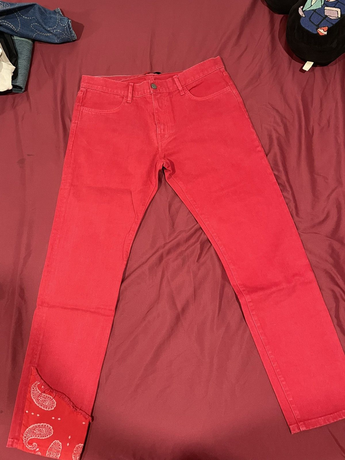424 Red denim pair of 424 jeans Size US 33 - 1 Thumbnail