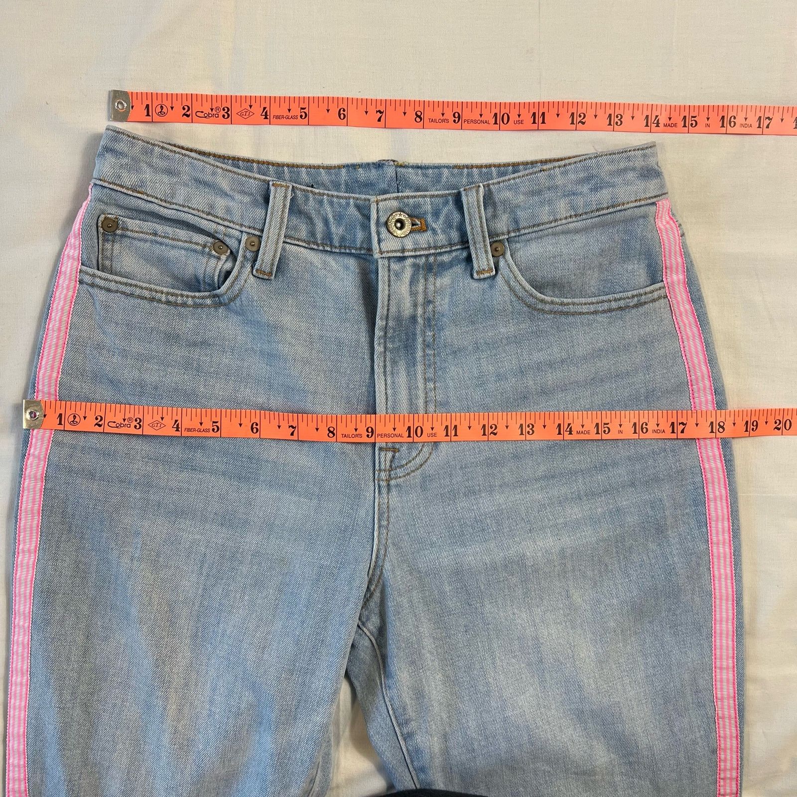 Other Women's 8P Modern Ankle Jean Pink Stripe Light Wash Denim Size 27" / US 4 / IT 40 - 5 Thumbnail