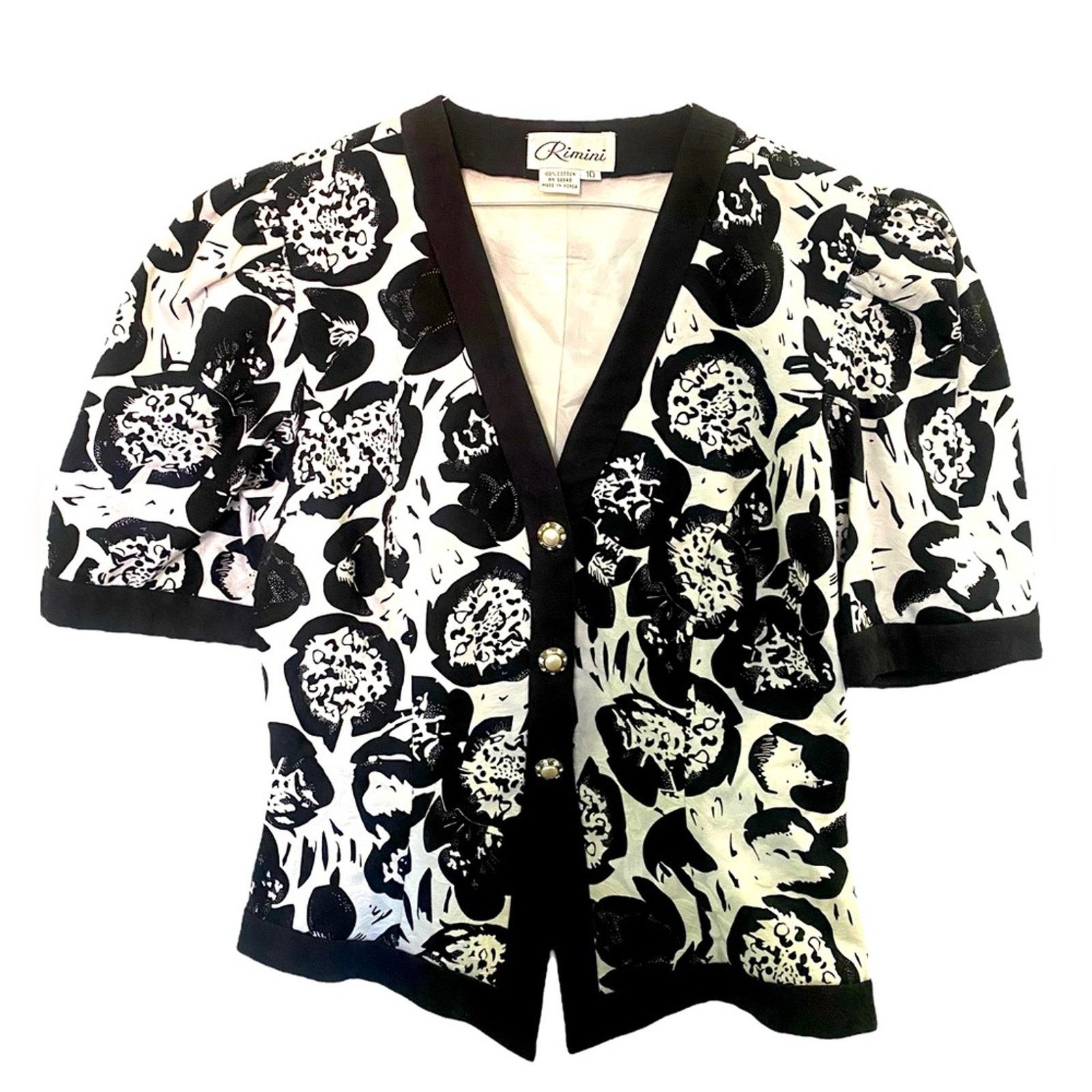 Other Rimini Vintage Floral Button Down Short Sleeve Blazer 10 Size L / US 10 / IT 46 - 1 Thumbnail