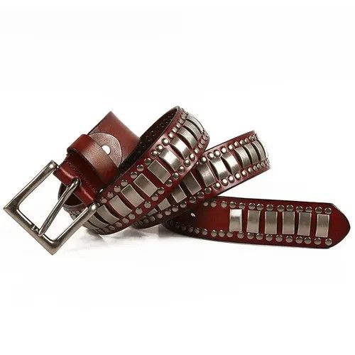 Japanese Brand Chiaki x Maya Genuine Leather Metal Cowhide Rivet Belt Size ONE SIZE - 8 Thumbnail