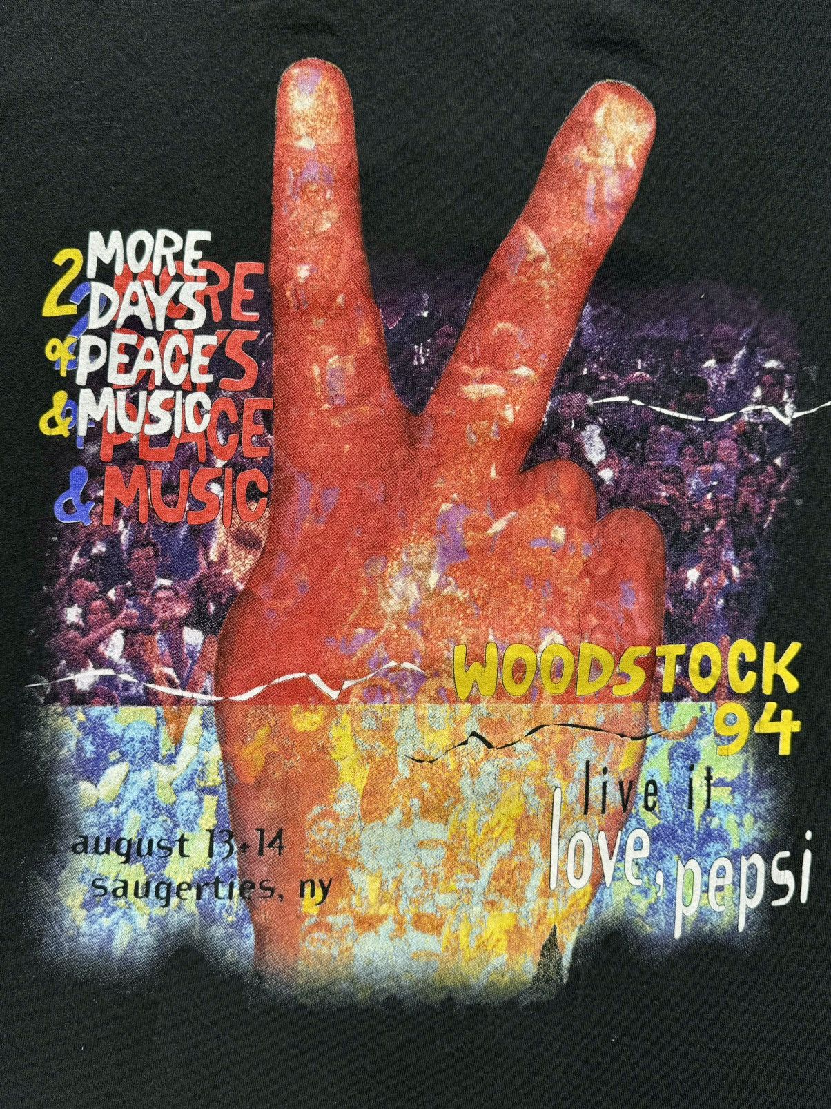 Band Tees × Vintage 1994 Woodstock Festival Pepsi Rock Band Tour T-Shirt Size US XL / EU 56 / 4 - 3 Thumbnail