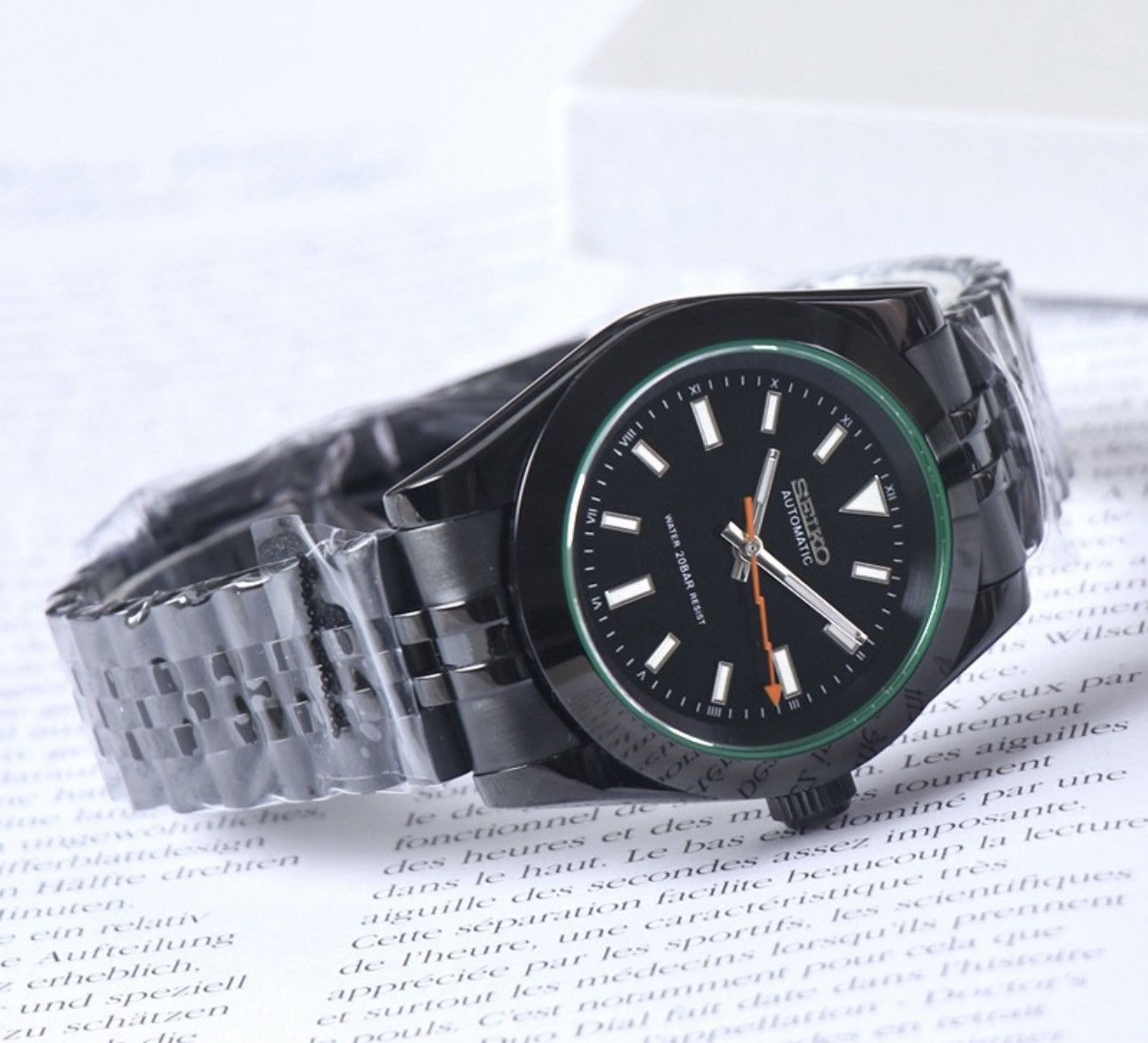 Japanese Brand Seiko Mod Milgauss Black Dial Jubilee Steel Watch NH54 41mm Size ONE SIZE - 5 Thumbnail