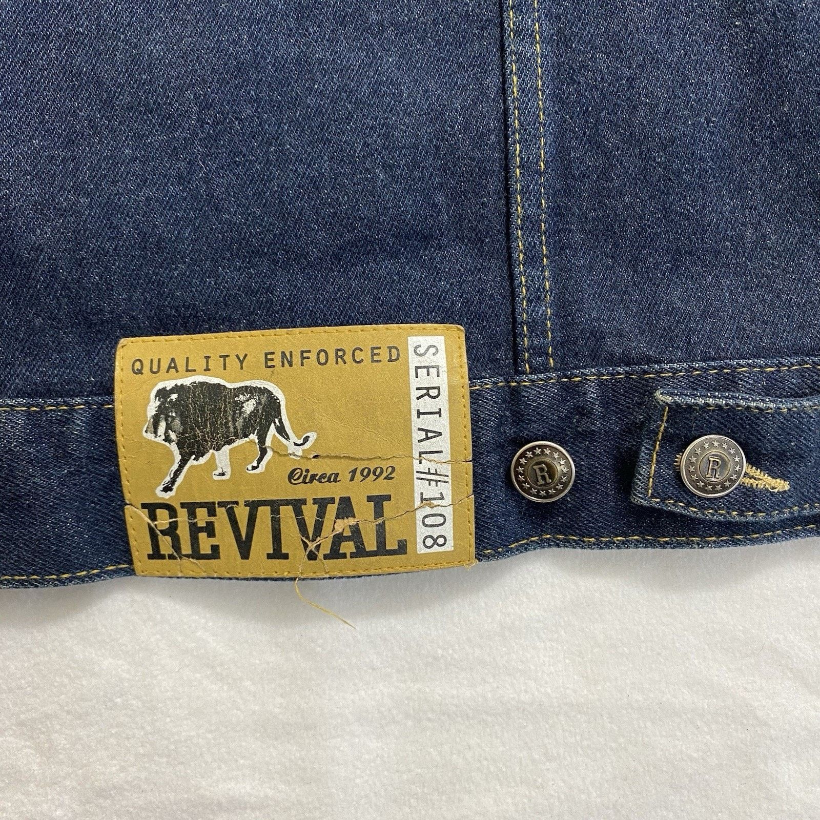 Rock Revival Vintage Revival Lion Mens XXL Dark Denim Jean Jacket 90s Size US XXL / EU 58 / 5 - 13 Thumbnail