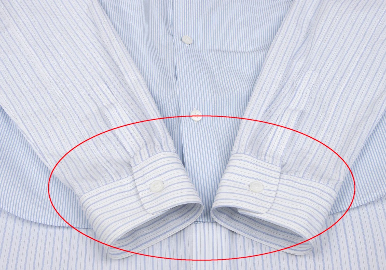 Comme des Garcons Homme Plus Layered Stripe Long Sleeve Shirt in Blue and Off White Size US M / EU 48-50 / 2 - 9 Thumbnail