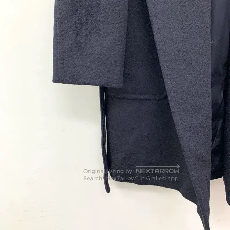 Other Max Mara Navy Camel Hair Hooded Belted Long-Sleeve Coat Size S / US 4 / IT 40 - 4 Thumbnail