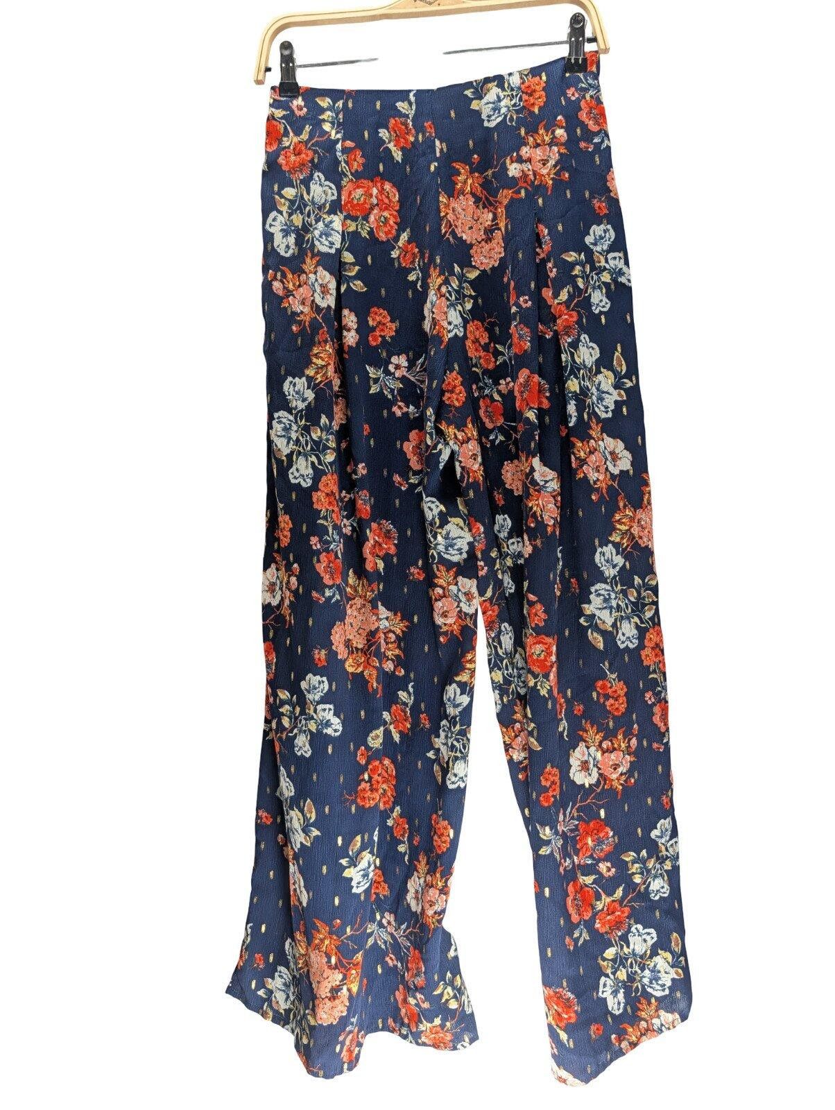 Other A.Calvin by Flying Tomato Maxi Pants Small Floral Print Navy Size 28" / US 6 / IT 42 - 1 Thumbnail
