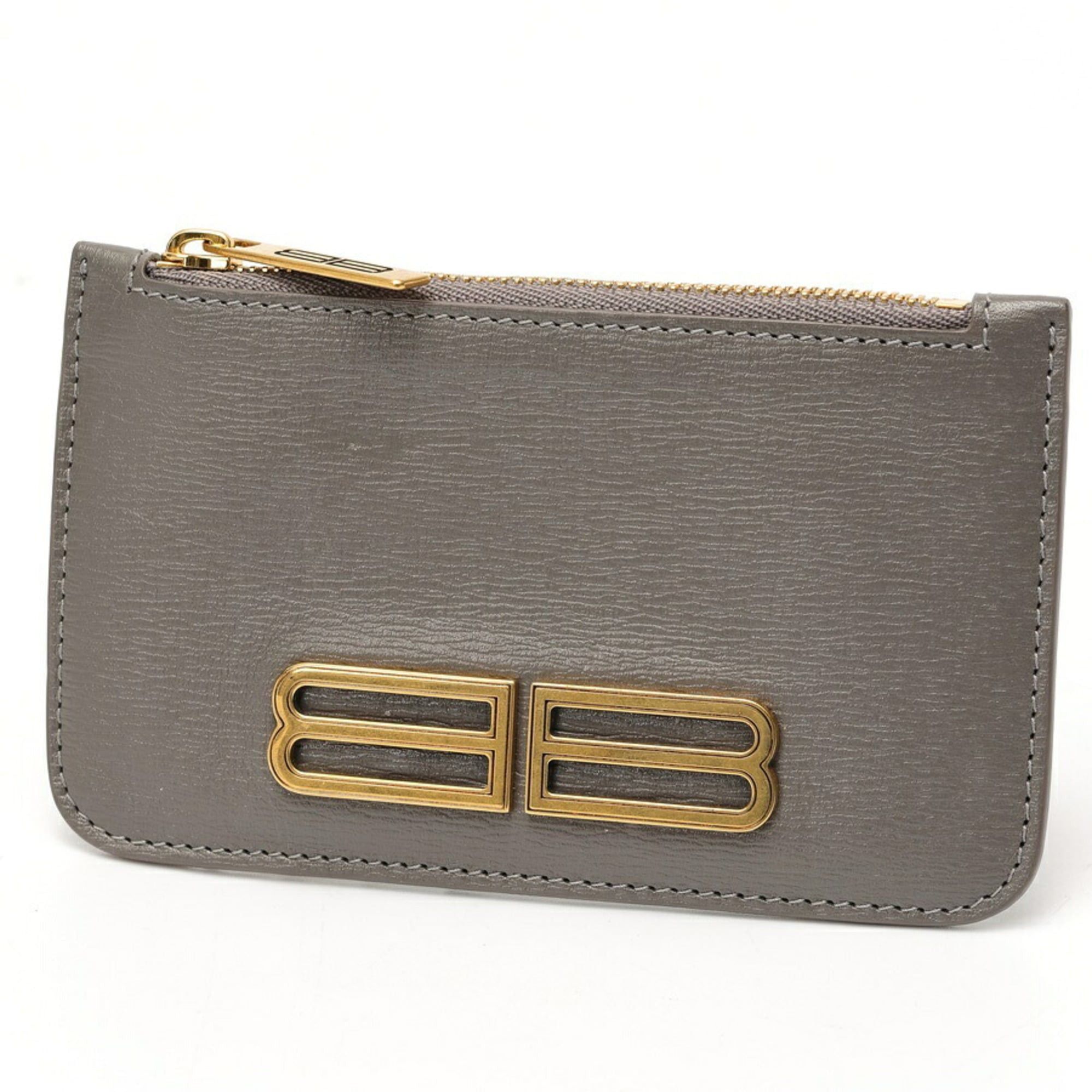 Balenciaga Balenciaga BB Coin Card Holder Case 674852 Leather Gray S-159725 Size ONE SIZE - 1 Thumbnail
