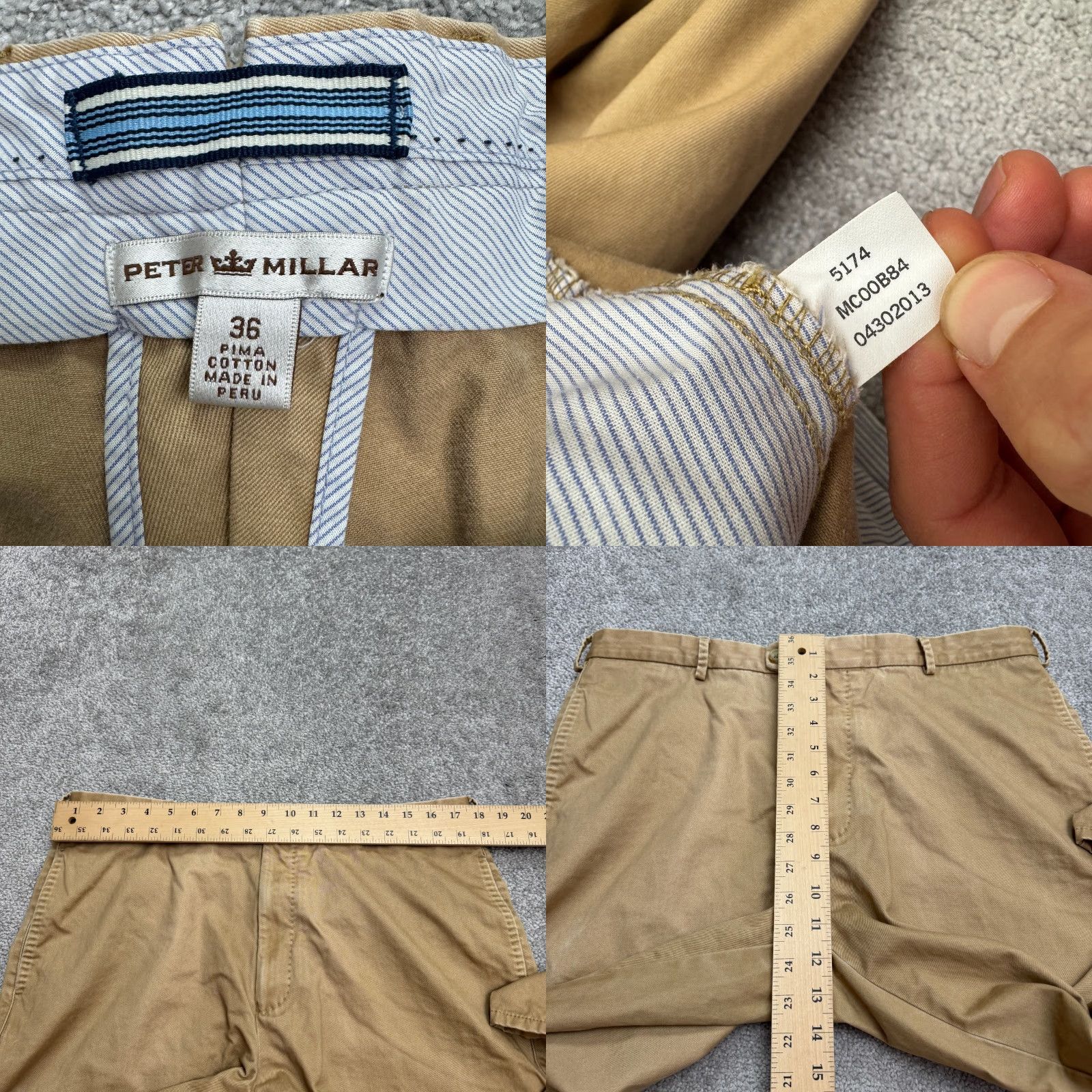 Peter Millar Peter Millar Pants Men 36 Brown Chino Flat Front Regular Straight Pima Cotton Size US 36 / EU 52 - 8 Thumbnail