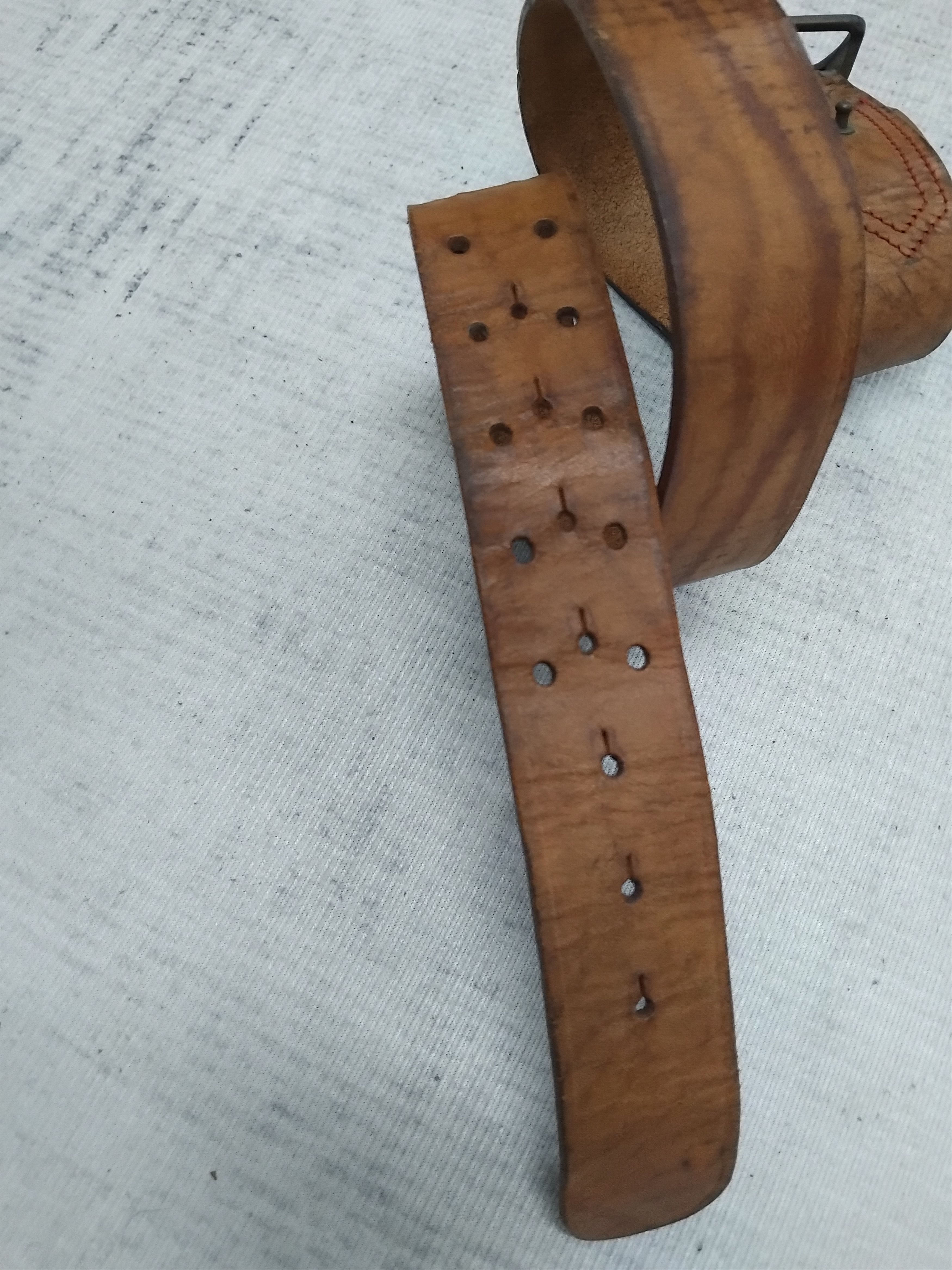 Neil Barrett 💥Bell barret chocolate colour Leather brass buckle belt Size ONE SIZE - 9 Thumbnail