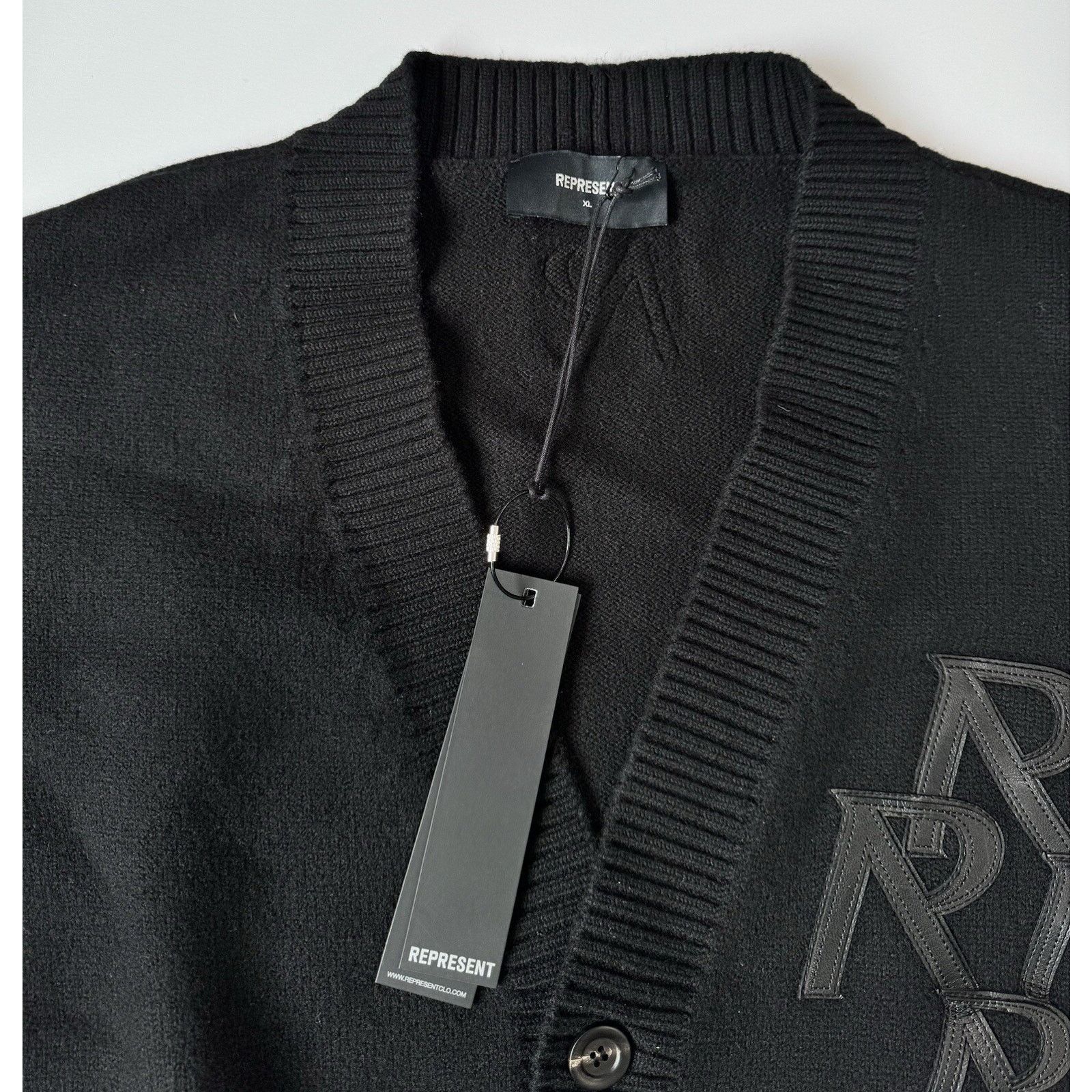 Represent Clo. Represent Applique Knit Cardigan XL in Black Size US XL / EU 56 / 4 - 3 Thumbnail