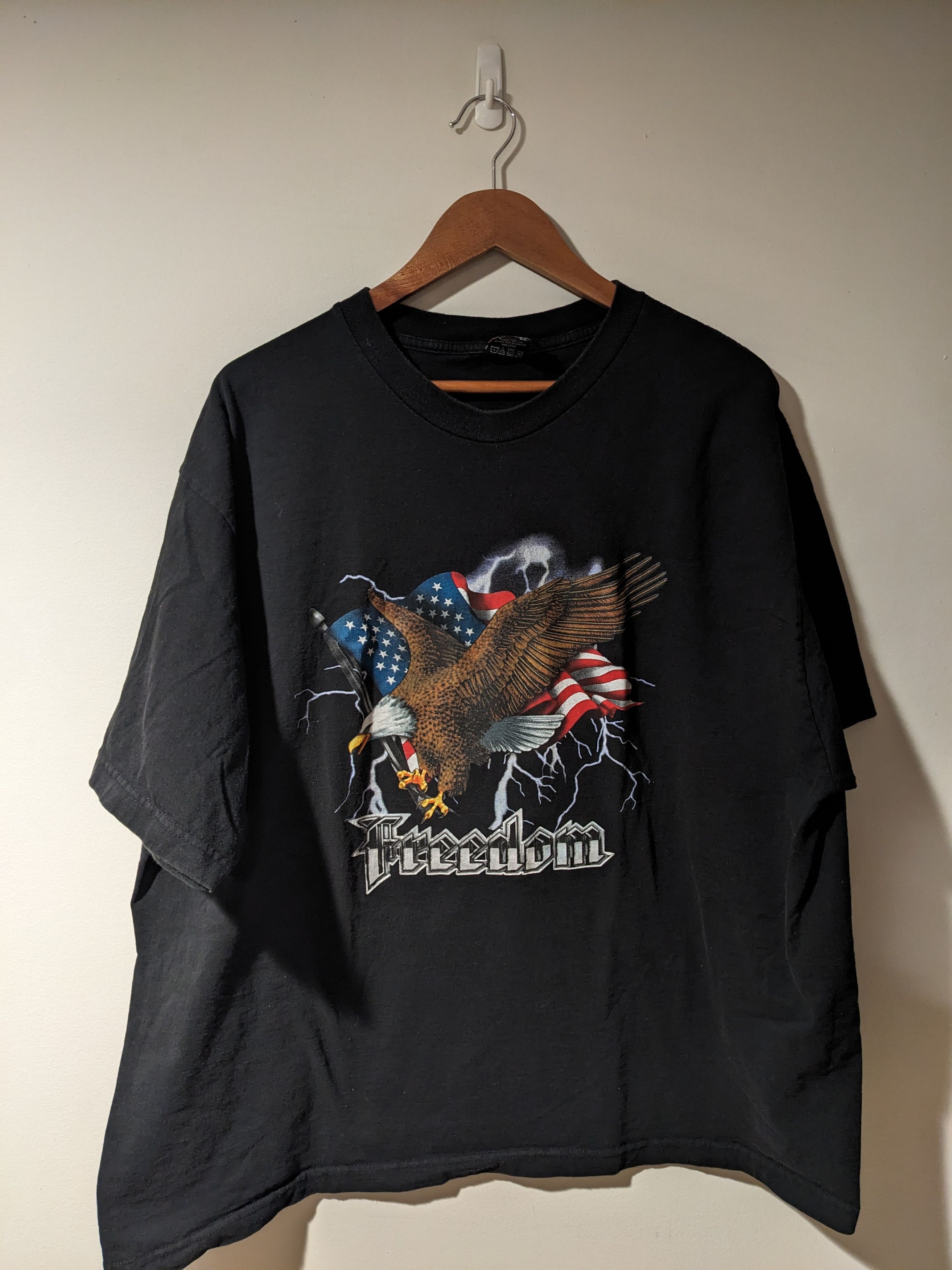 Harley Davidson × Vintage Vintage 90s Harley Davidson Eagle Lightning Freedom T-Shirt Size US XXL / EU 58 / 5 - 1 Thumbnail