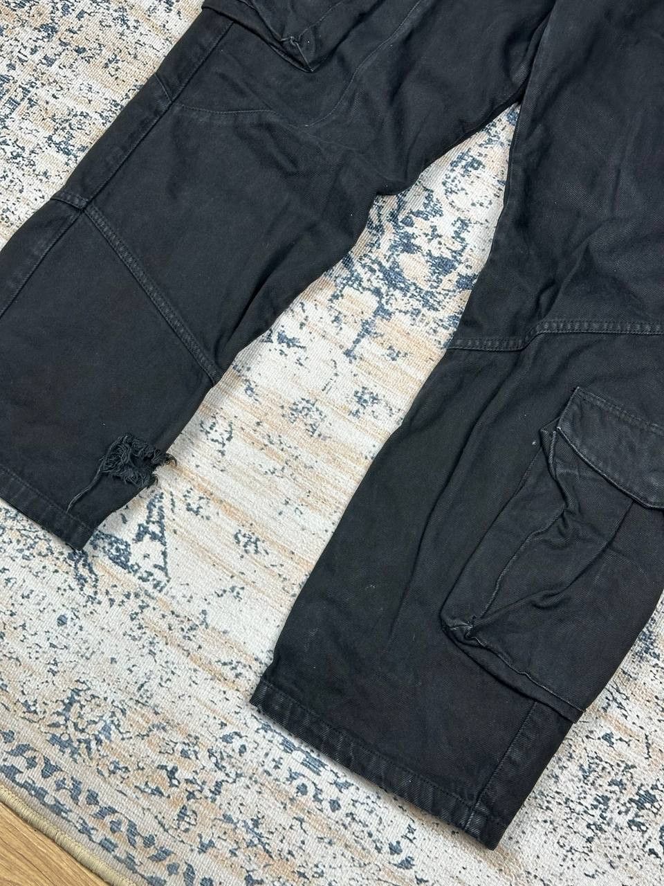 Japanese Brand Vicinity Cargo Flared Baggy Black Denim Pants Size US 34 / EU 50 - 6 Thumbnail