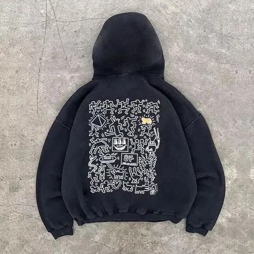 Other Black vintage washed street dancer print hoodie Size US L / EU 52-54 / 3 - 3 Thumbnail