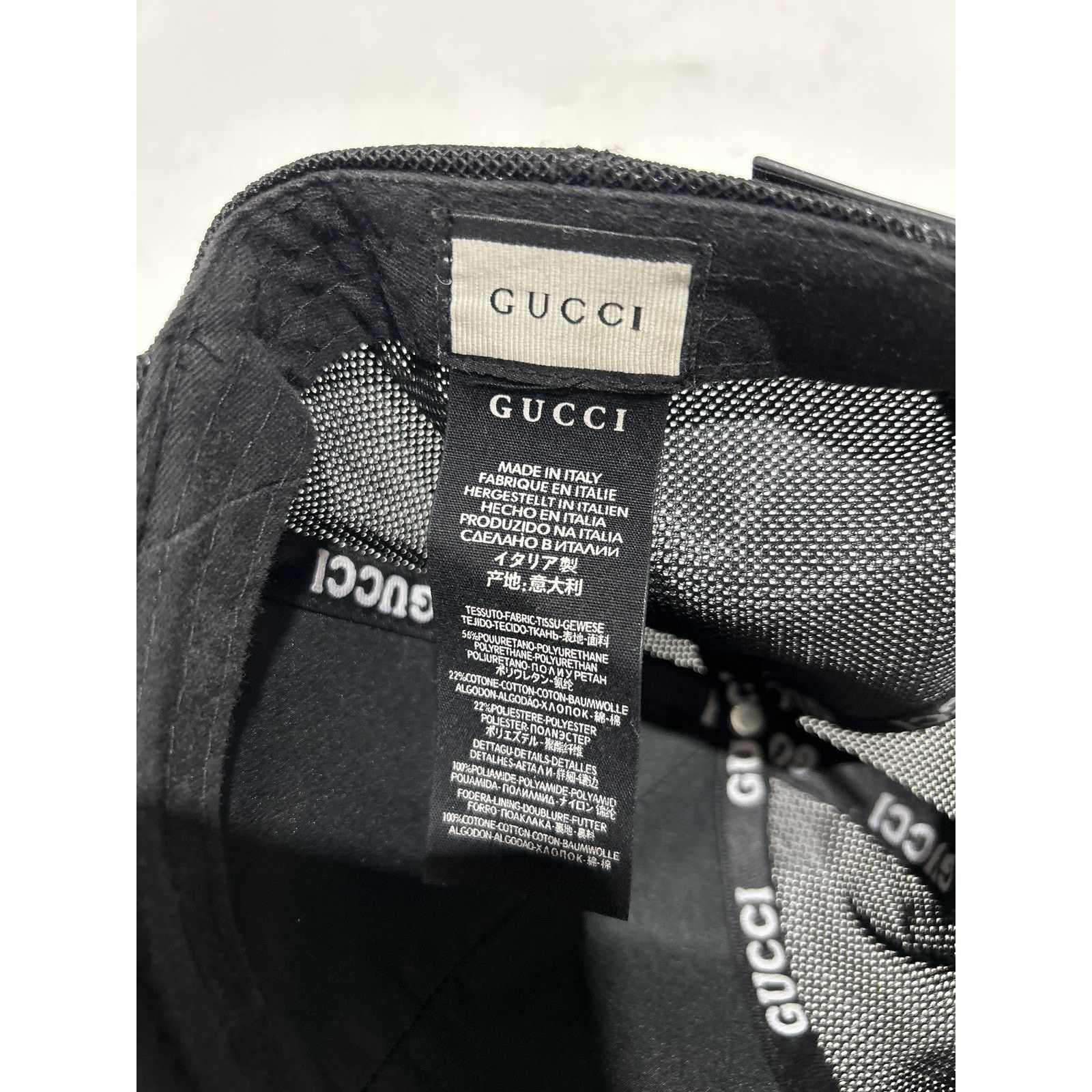 Gucci GUCCI GG MONOGRAM LEATHER EMBOSSED CAP BLACK PREOWNED Size ONE SIZE - 6 Thumbnail