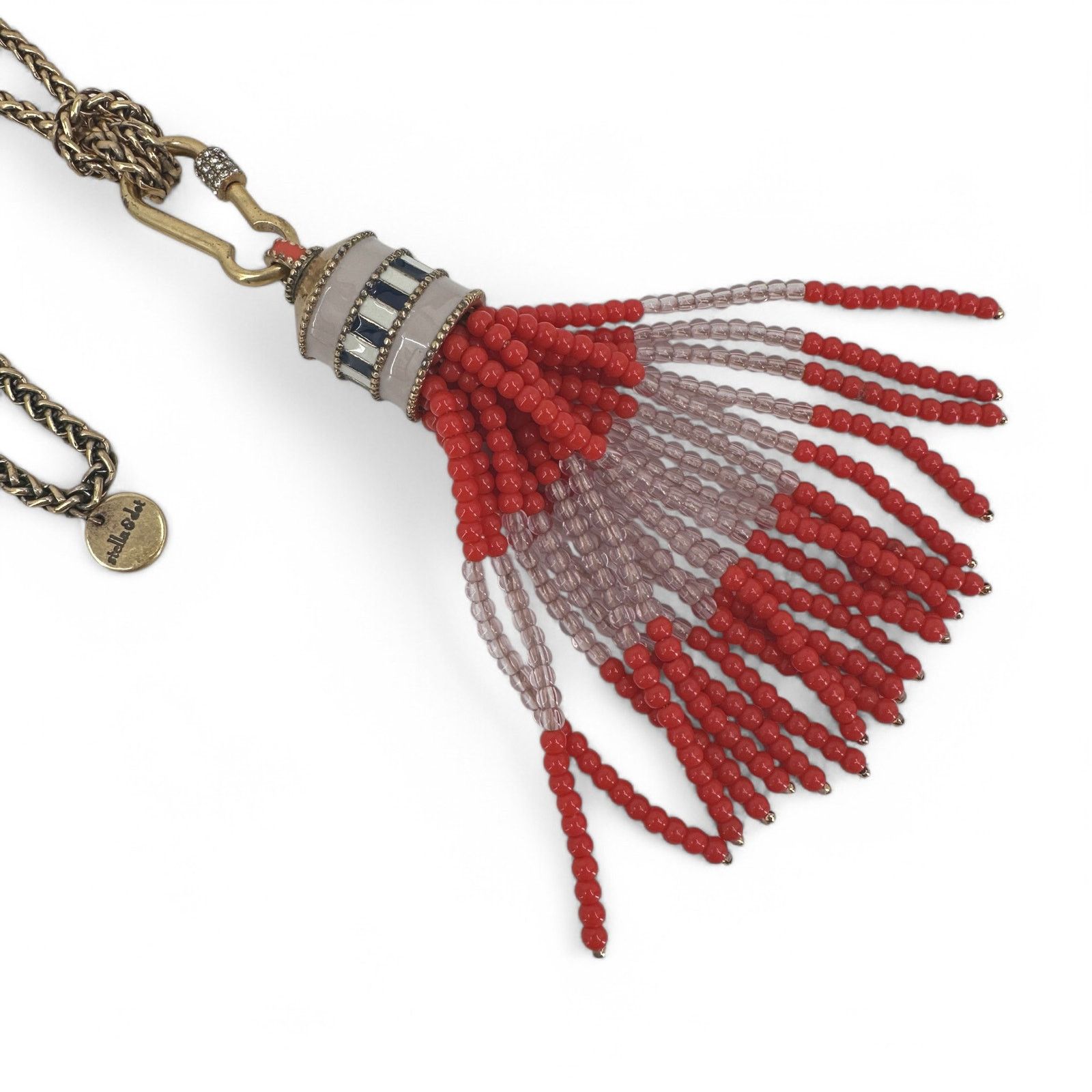 Other Stella and Dot Retired Brio Necklace Coral Red Beaded Tassel Size ONE SIZE - 1 Thumbnail