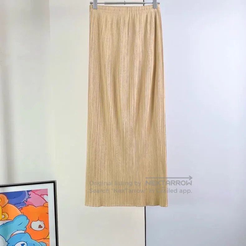 Issey Miyake Issey Miyake size:3 Yellow Midi Skirt Size 22" - 2 Thumbnail
