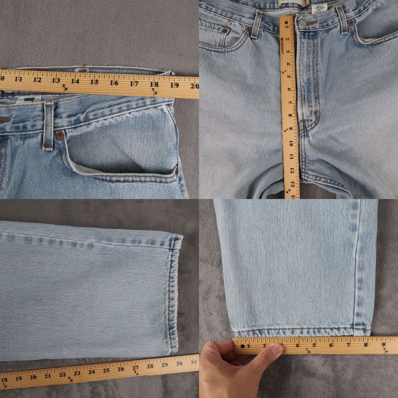 Levi's VINTAGE Levi's 550 Jeans Blue 40x32 Relaxed Fit Denim 5-Pocket Mens" Size US 40 / EU 56 - 8 Thumbnail