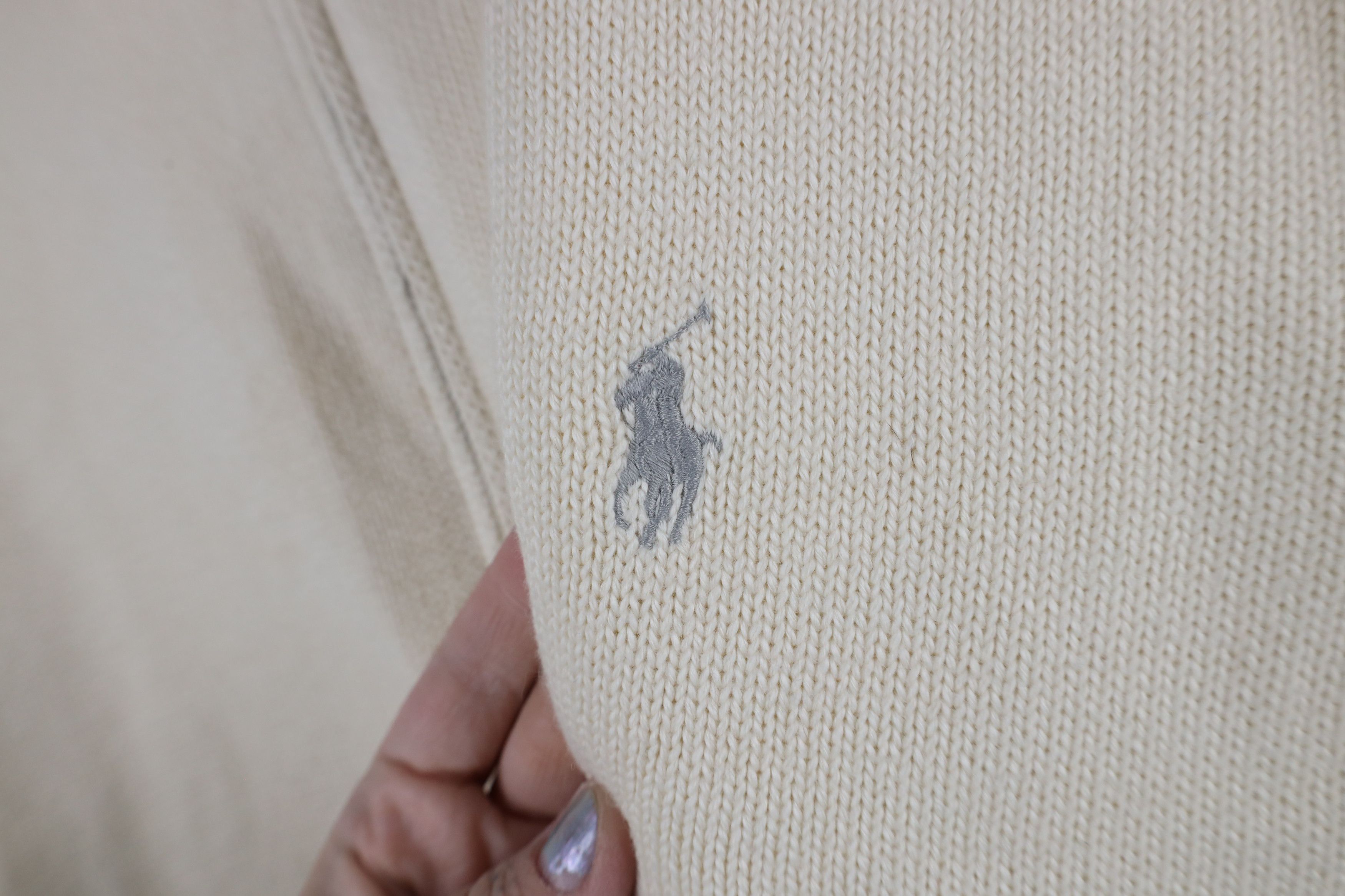 Ralph Lauren Vintage 90s Ralph Lauren Half Zip Pullover Sweater Cream Size US XXL / EU 58 / 5 - 4 Thumbnail