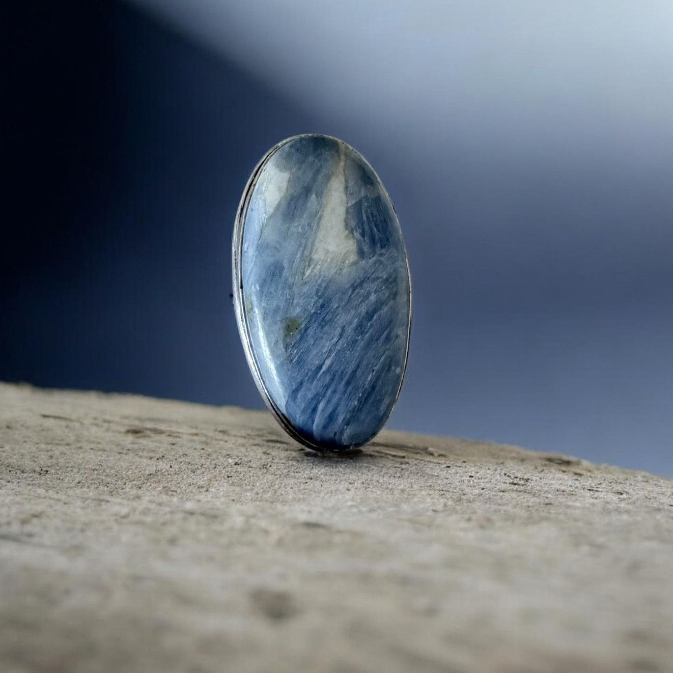 The Unbranded Brand Blue Kyanite Statement Ring Sterling Silver Overlay Size 9 Size ONE SIZE - 4 Thumbnail