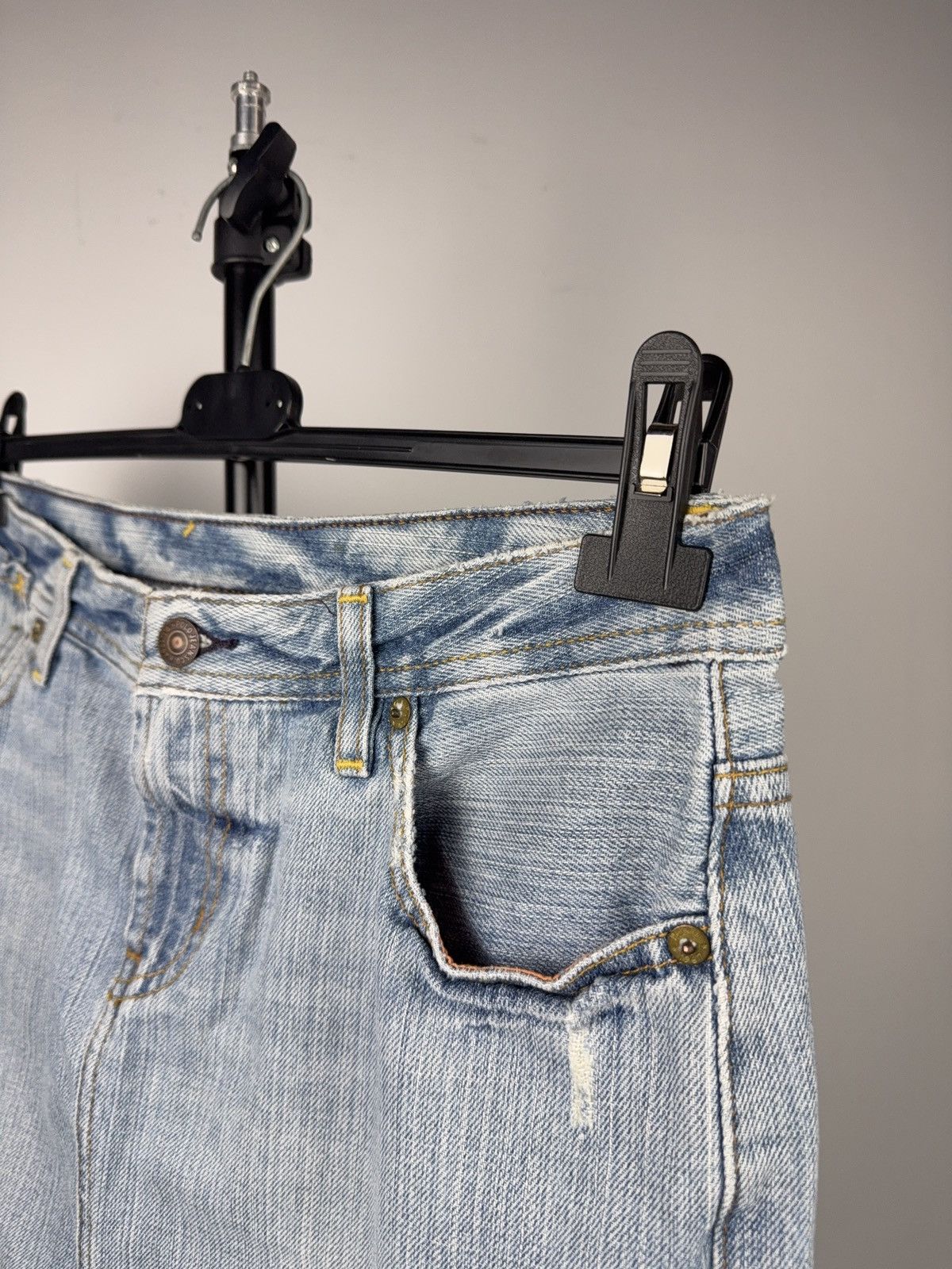 Polo Ralph Lauren 00s RL Polo Ralph Lauren USA Y2K Denim Mini Skirt Raw Hem Size 30" / US 8 / IT 44 - 6 Thumbnail