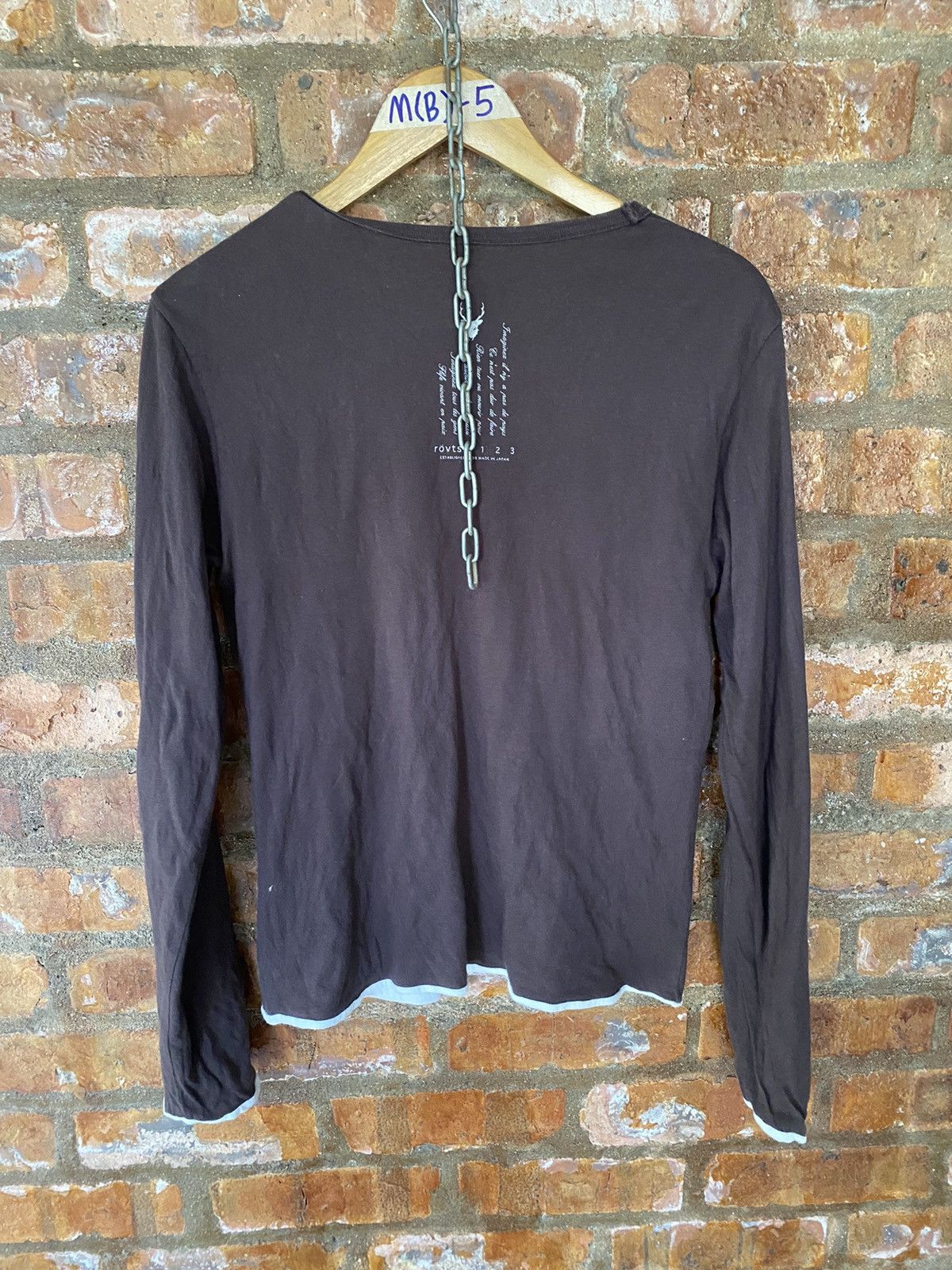 Japanese Brand 2000s Rovtski France Poem and Sex reversible shirt Size US M / EU 48-50 / 2 - 13 Thumbnail