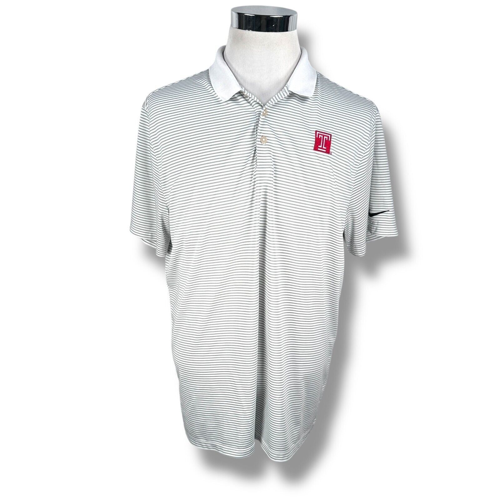 Nike Nike Temple Golf Polo Shirt Men XL White Gray Short Sleeve Size US XL / EU 56 / 4 - 1 Thumbnail