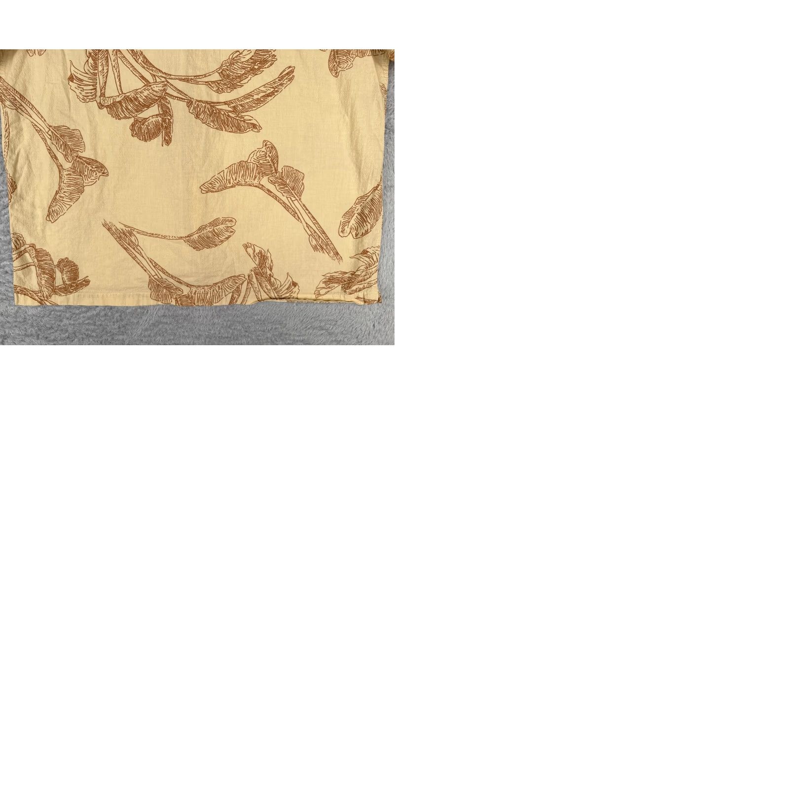 Cotton On Cotton On Garments Mens Hawaiian Shirt 2XL Yellow Beige Palm Leaf 100% Cotton Button-Up Short Sleeve Floral Hawaiian Shirt Mens Size US XXL / EU 58 / 5 - 10 Thumbnail