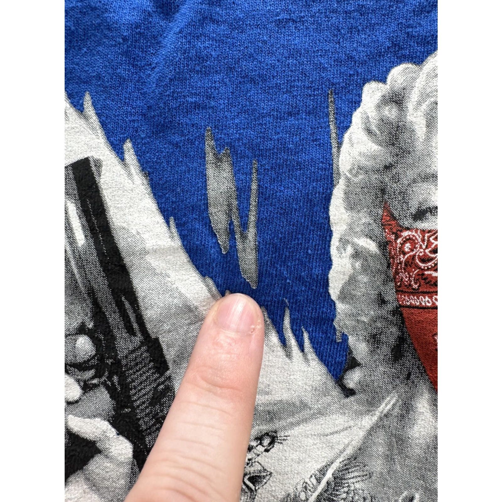 Vintage VINTAGE Biggy Threads Shirt Mens 2XL Blue Angel Guns Graphic Bandana Urban Tee XXL Mens Size US XXL / EU 58 / 5 - 5 Thumbnail