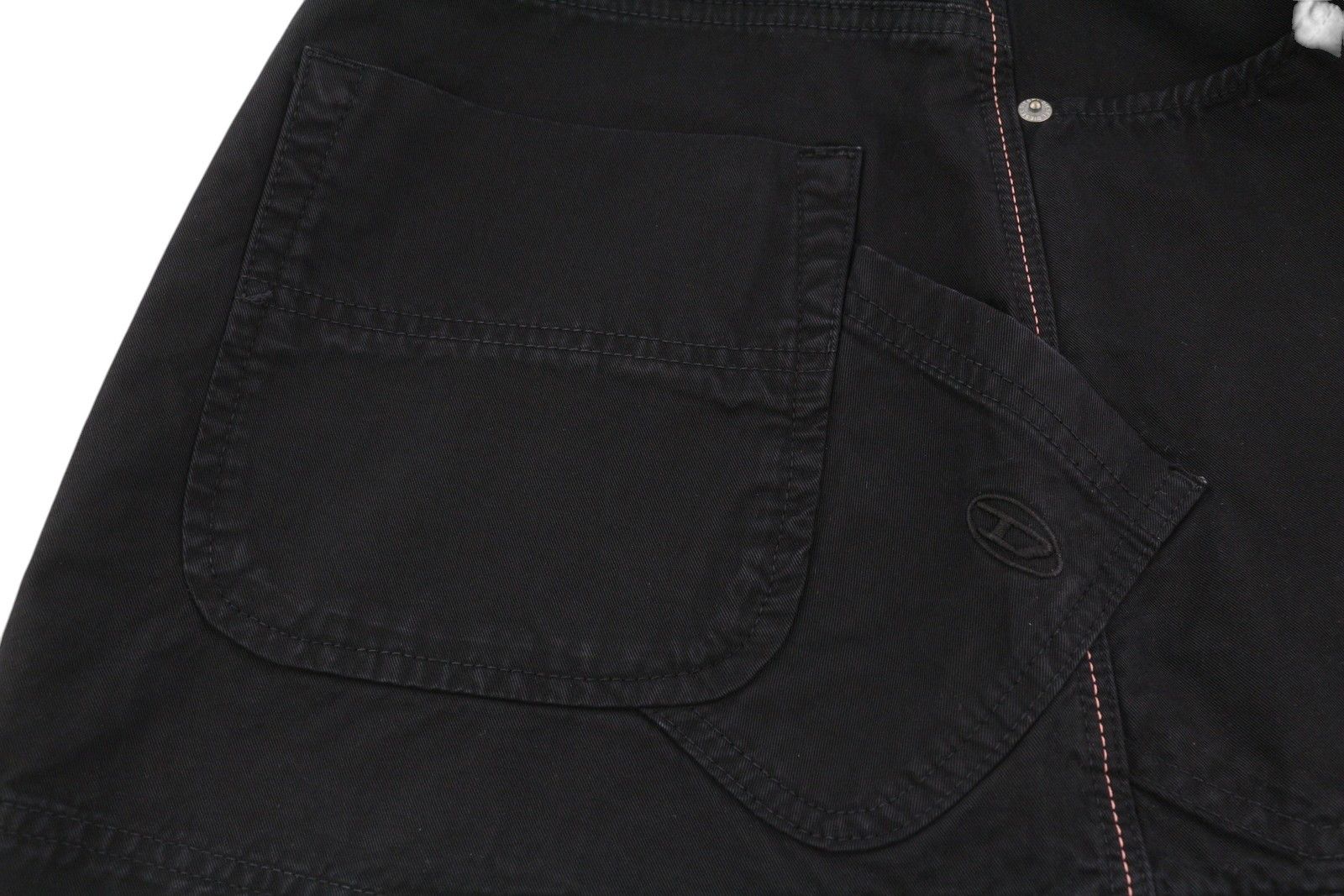 Diesel O-BEIGE W29 Black Twill Button Fly Mini Skirt 41318 Size 29" - 6 Thumbnail