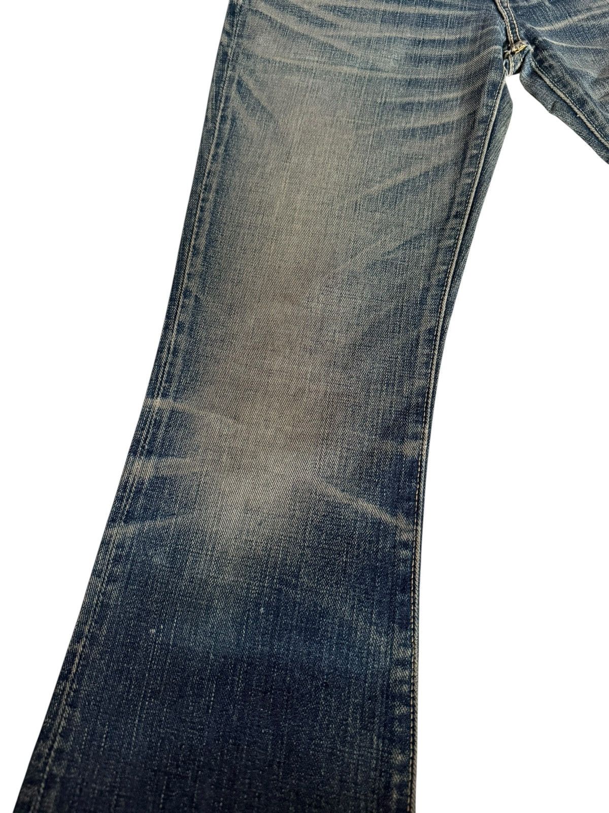Japanese Brand Flared Jeans David Olive Accessories Faded Distressed Denim Size US 29 - 7 Thumbnail