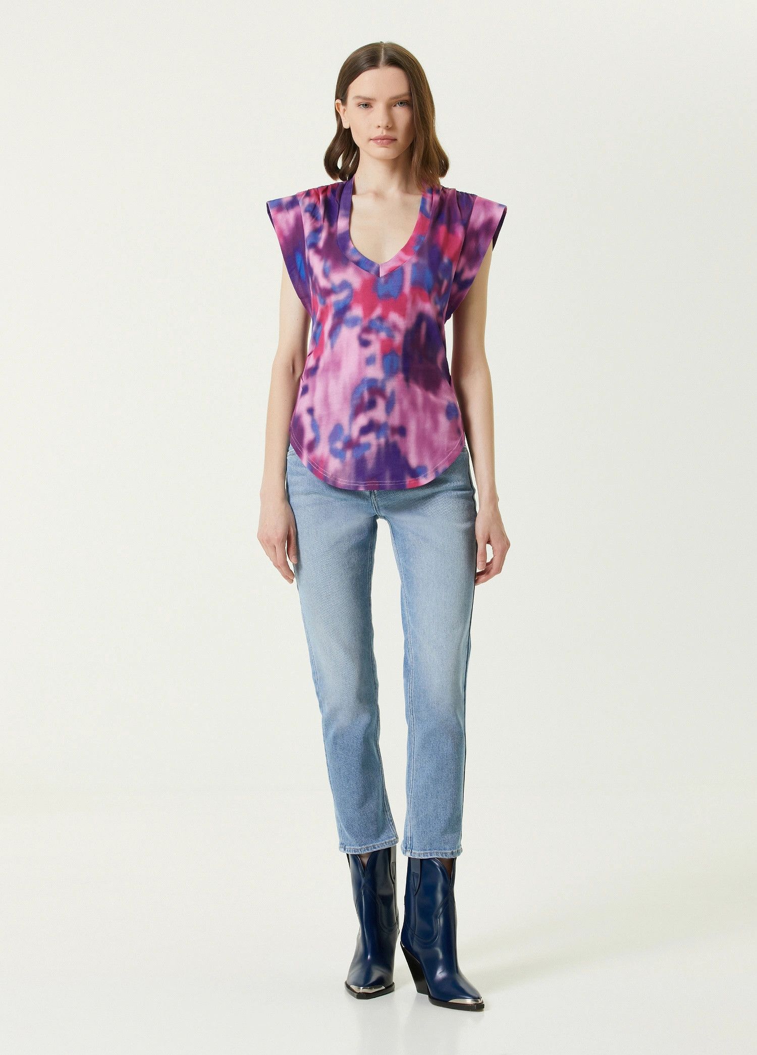 Isabel Marant Etoile ISABEL MARANT ETOILE Zilen purple lilac tie dye t-shirt top Size S / US 4 / IT 40 - 4 Thumbnail