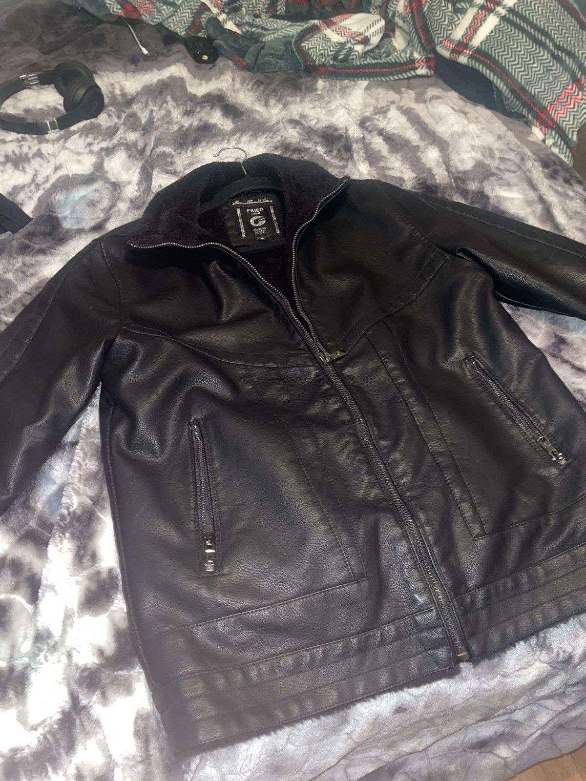 Vintage Fried Leather Denim Jacket Size US M / EU 48-50 / 2 - 6 Thumbnail