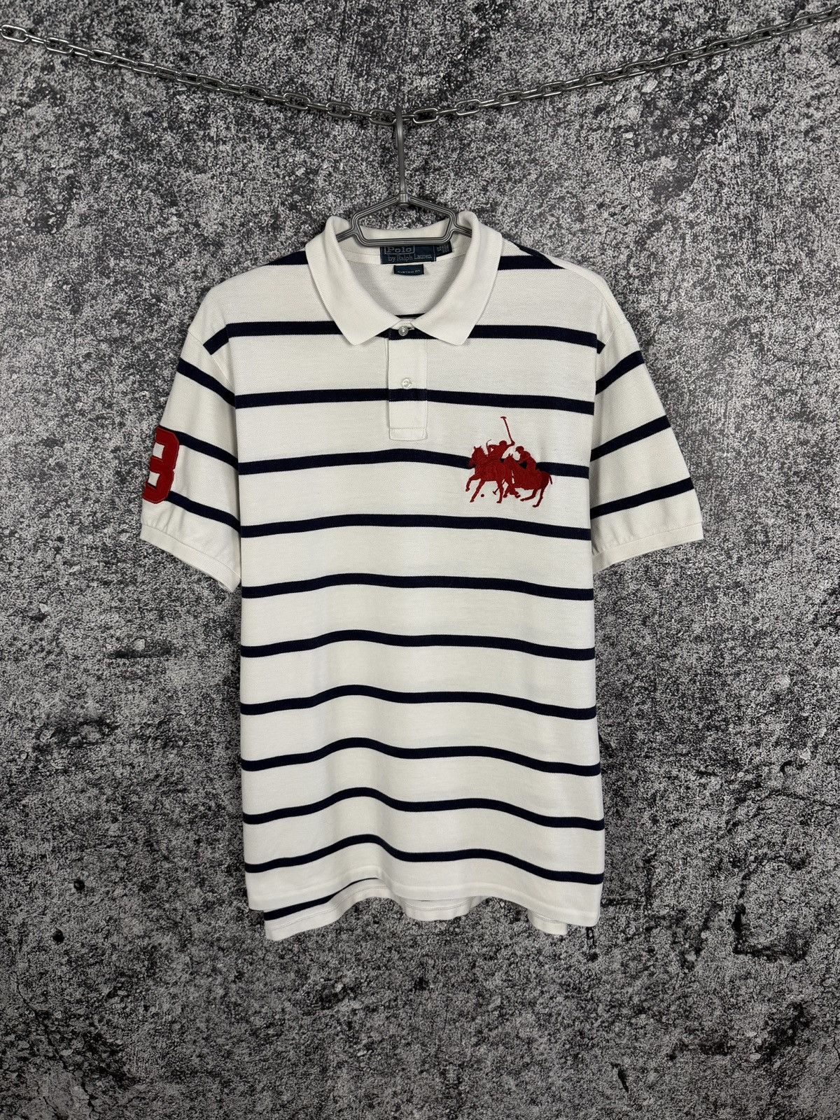 Polo Ralph Lauren Vintage Polo Ralph Lauren Striped Polo Shirt Big Pony XL Size US XL / EU 56 / 4 - 1 Thumbnail