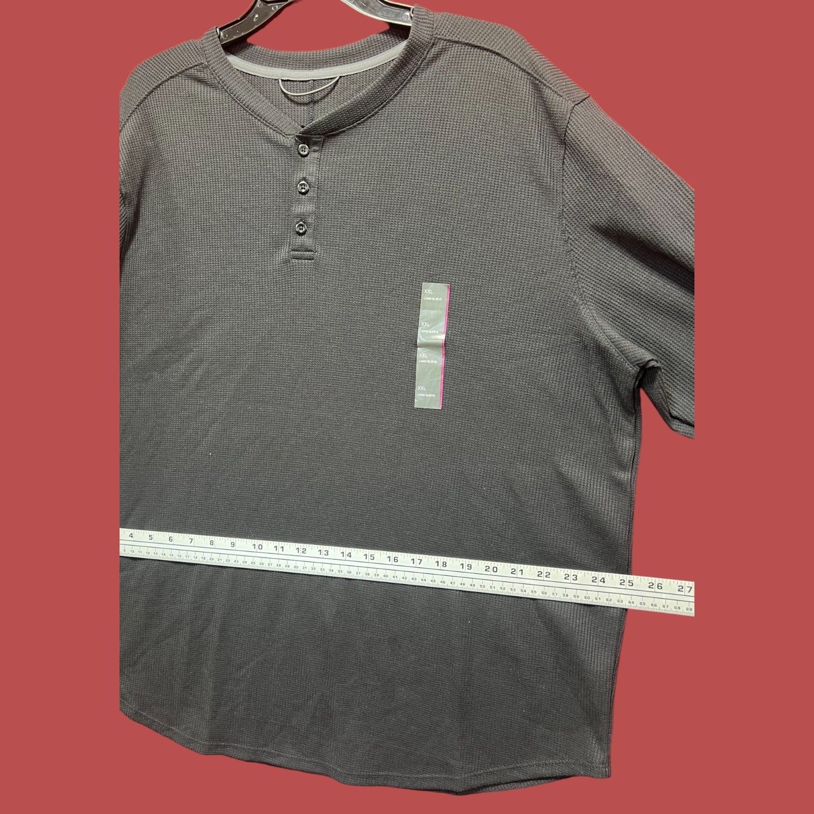 Other All In Motion - Men's Waffle-Knit Henley Athletic Top - Blac Size US XXL / EU 58 / 5 - 6 Thumbnail