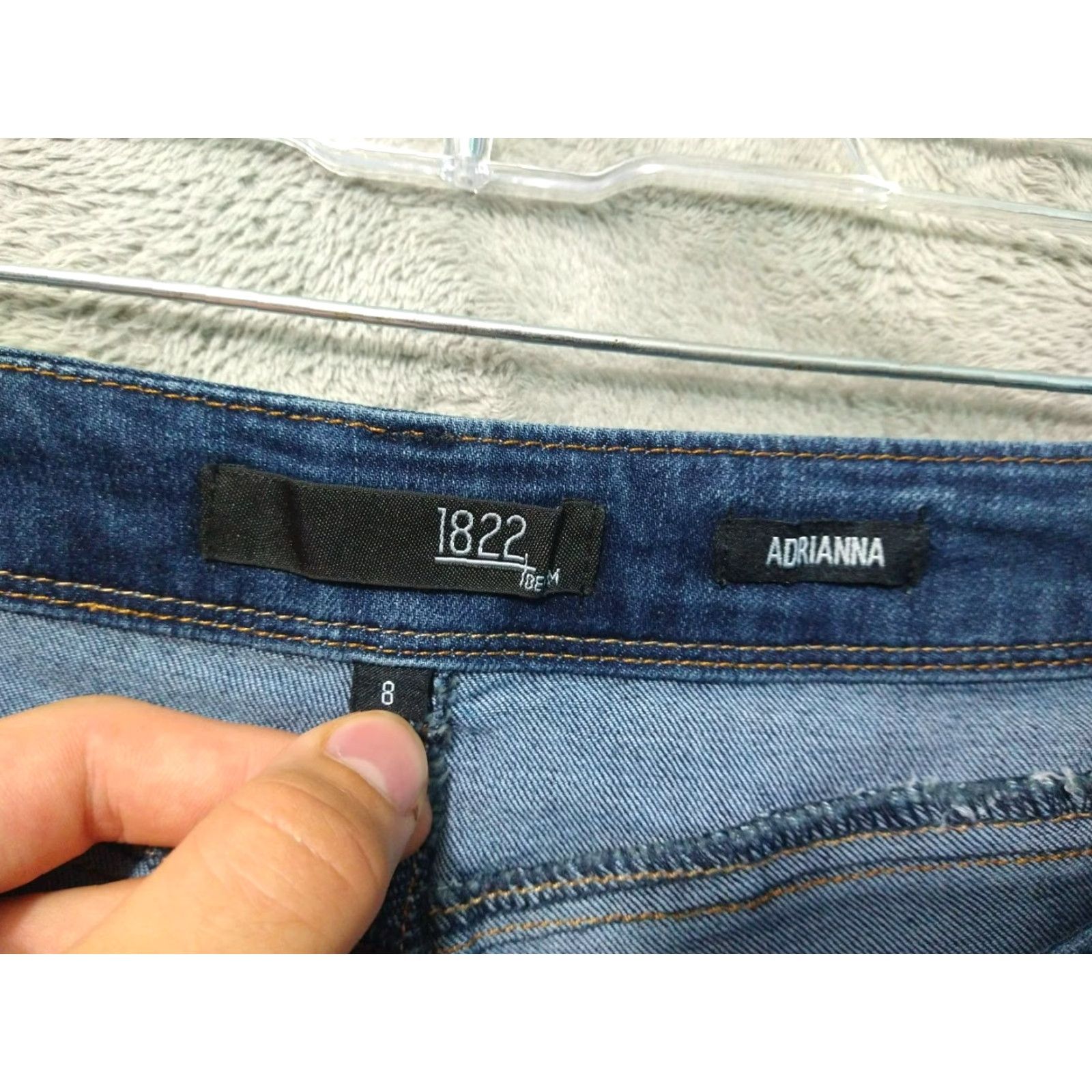 Denime VINTAGE 1822 Jeans Womens 8 Blue Denim Adrianna Skinny Mid Rise Ankle Distressed Dark Pattern: Solid 5-Pocket Design Size 30" / US 8 / IT 44 - 7 Thumbnail