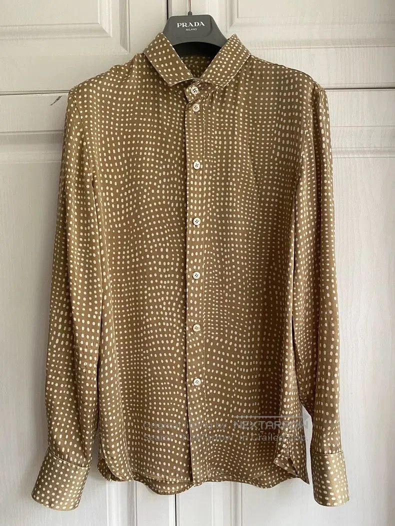 Saint Laurent Silk Polka Dot Shirt.
