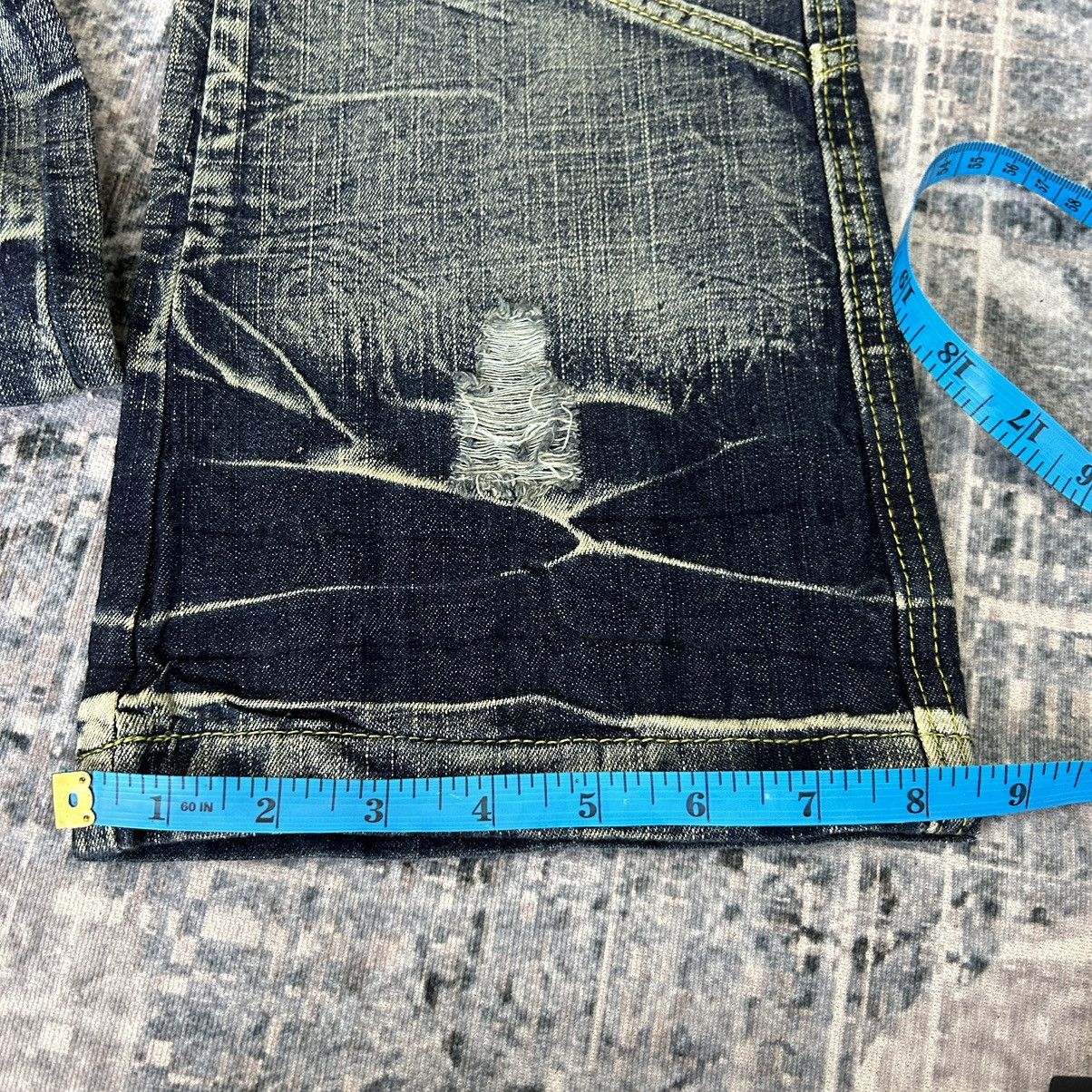14th Addiction Flared Distressed Faded Wash Black Erown Jeans Size US 31 - 23 Thumbnail