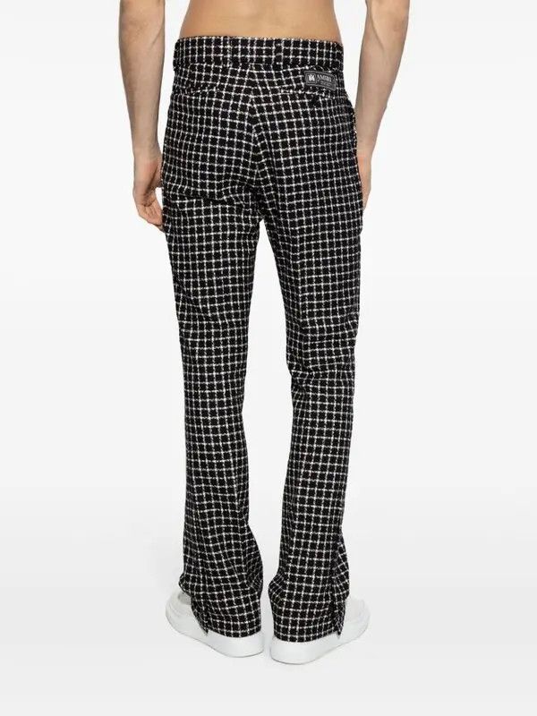 Amiri o1s1wg110326 Bouclé Flared Trousers in Black/White Size US 34 / EU 50 - 4 Thumbnail