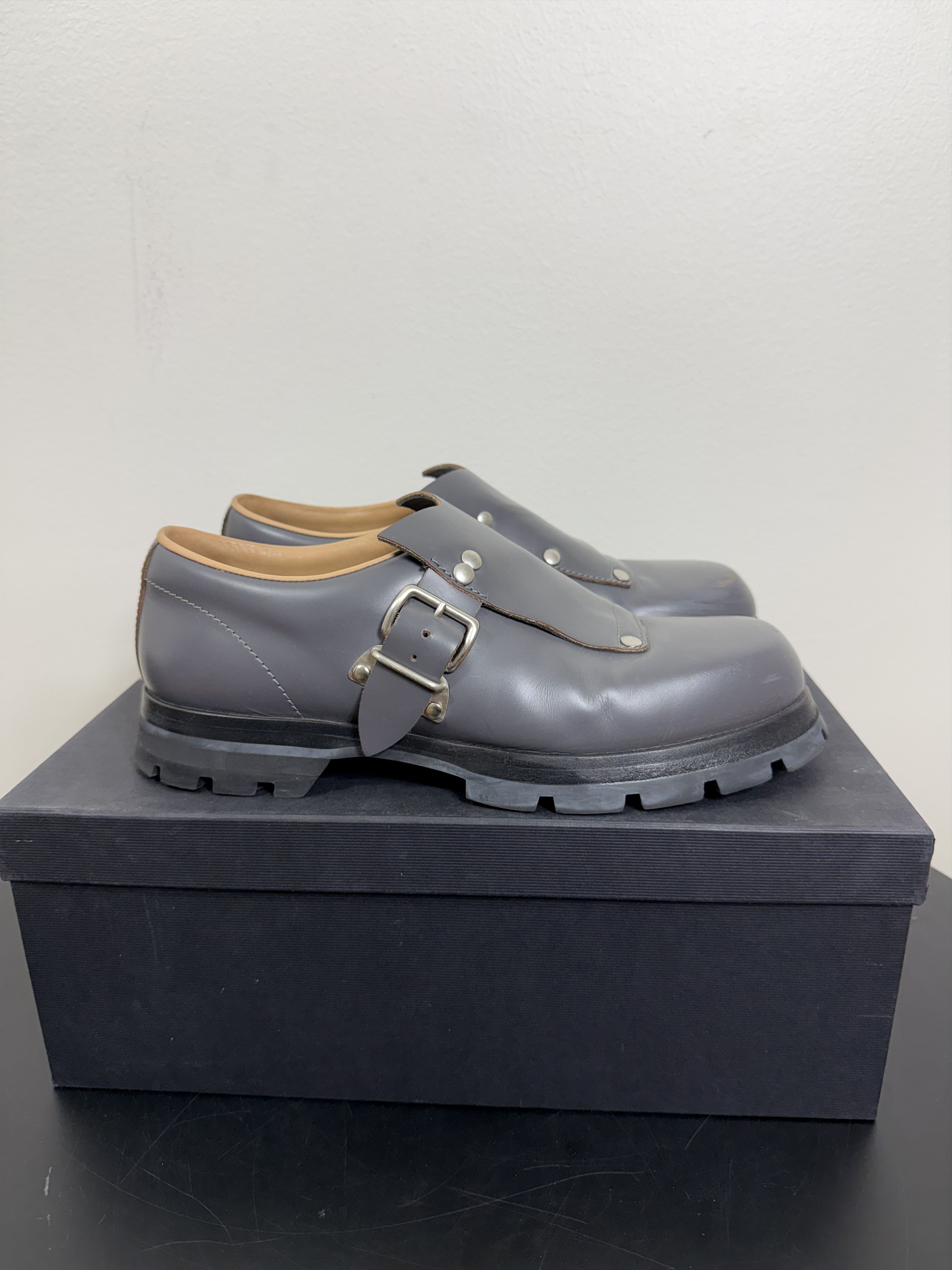 Jil Sander Dark Gray Calf Leather Monk Strap Derby Size US 8 / EU 41 - 2 Thumbnail