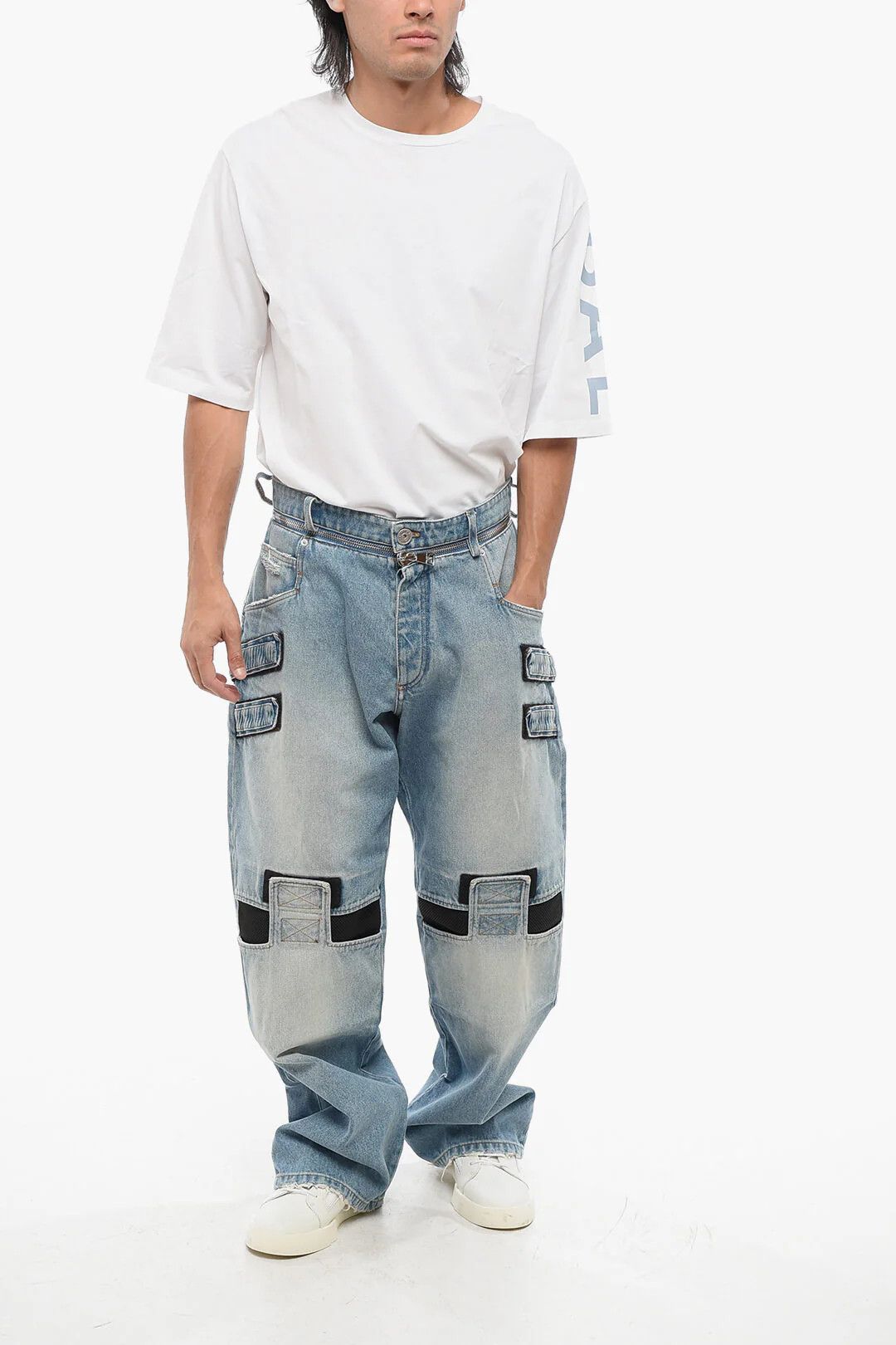Balmain og1mm0326 Loose-Fit Jeans in Blue Size US 31 - 4 Thumbnail