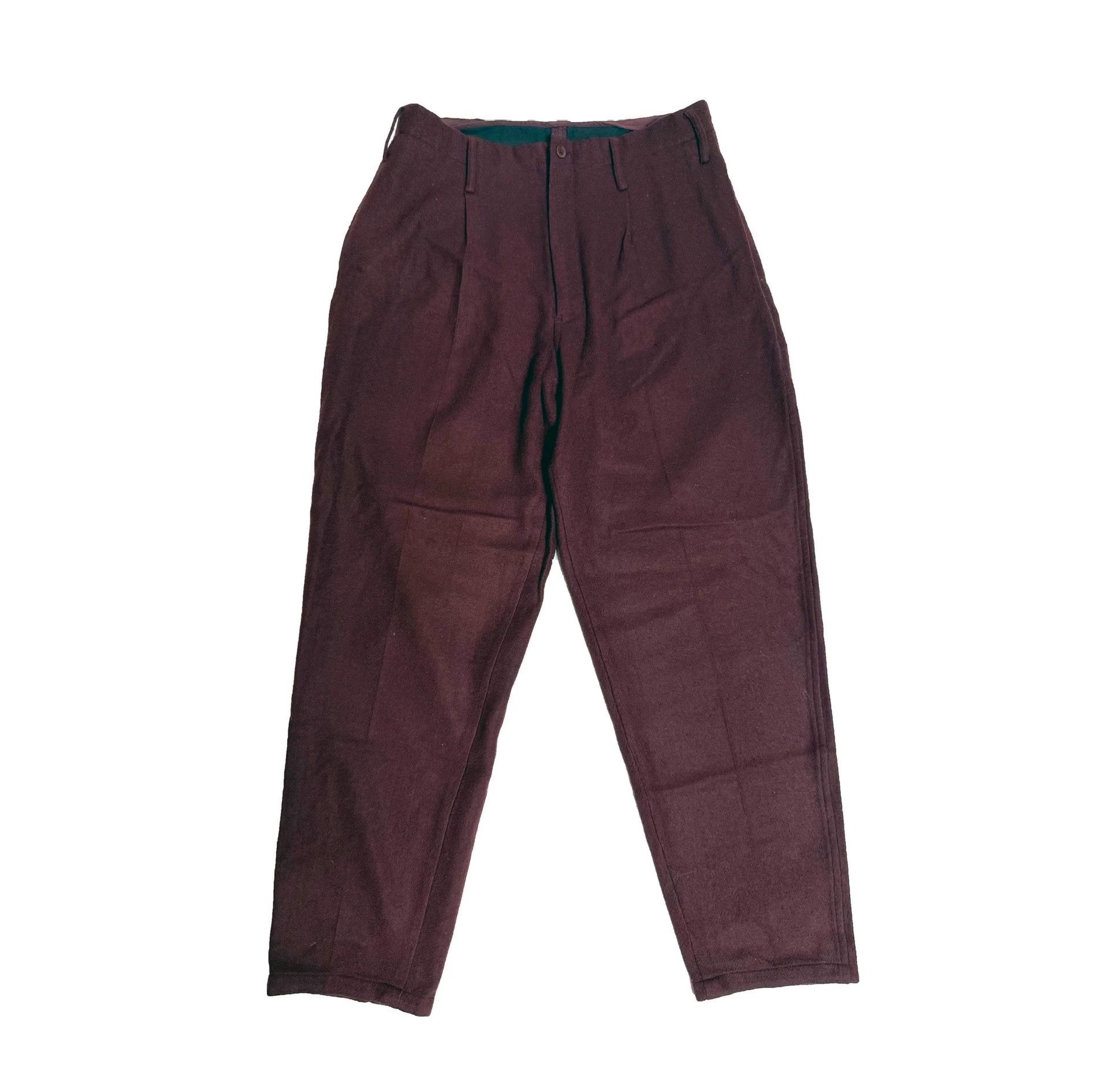 Yohji Yamamoto Yohji Yamamoto 12AW Burgundy Wool Tapered 2 Size US 32 / EU 48 - 1 Thumbnail