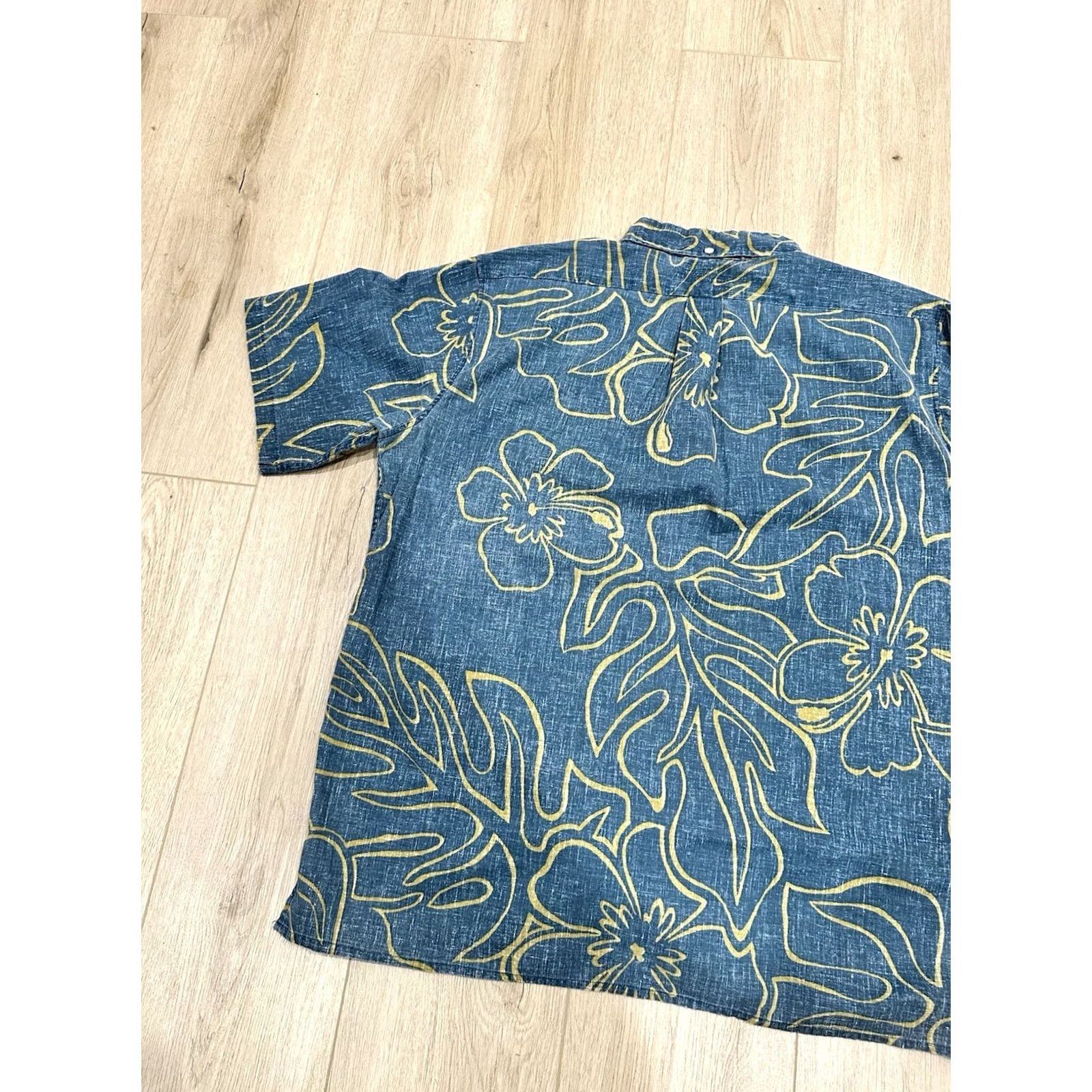 Reyn Spooner Reyn Spooner Shirt Polo Classic Fit Monstera Ink Blue XL Mens Hawaiian Pattern Floral Short Sleeve Button Collar Size US XL / EU 56 / 4 - 7 Thumbnail