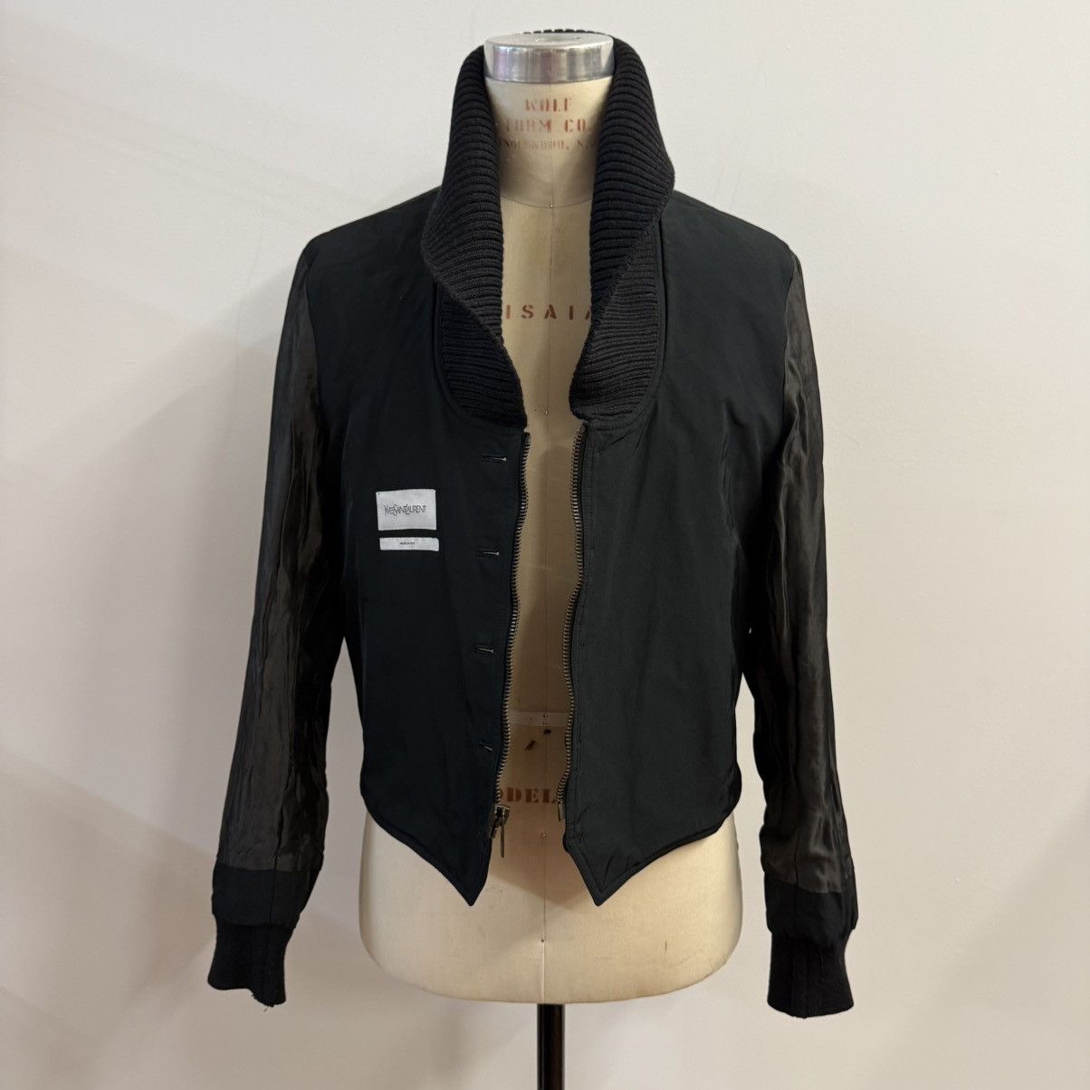 Yves Saint Laurent YSL Quilted Hybrid Bomber Jacket - Slate/Black - Size 54 Size US L / EU 52-54 / 3 - 15 Thumbnail