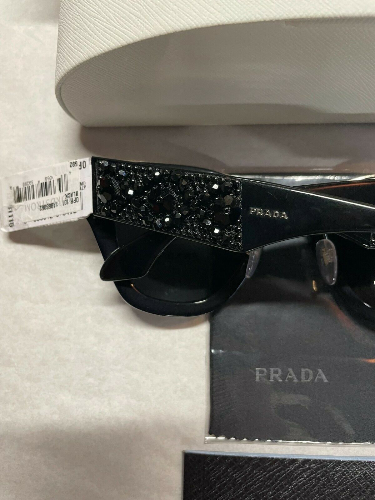 Prada Prada SPR 10T 1AB5S0 Black Cat Eye Women's Sunglasses Size ONE SIZE - 4 Thumbnail