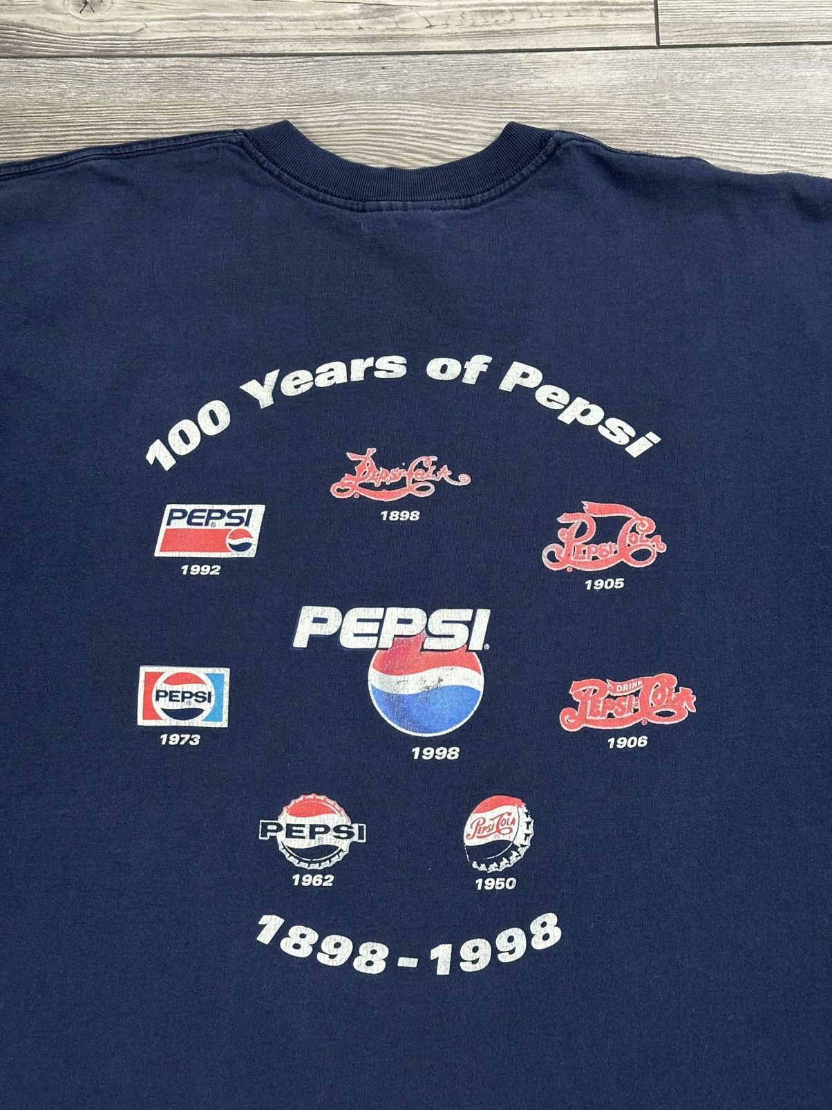 Pepsi × Vintage Vintage Y2K 100 Years Of Pepsi T Shirt Size US XL / EU 56 / 4 - 4 Thumbnail