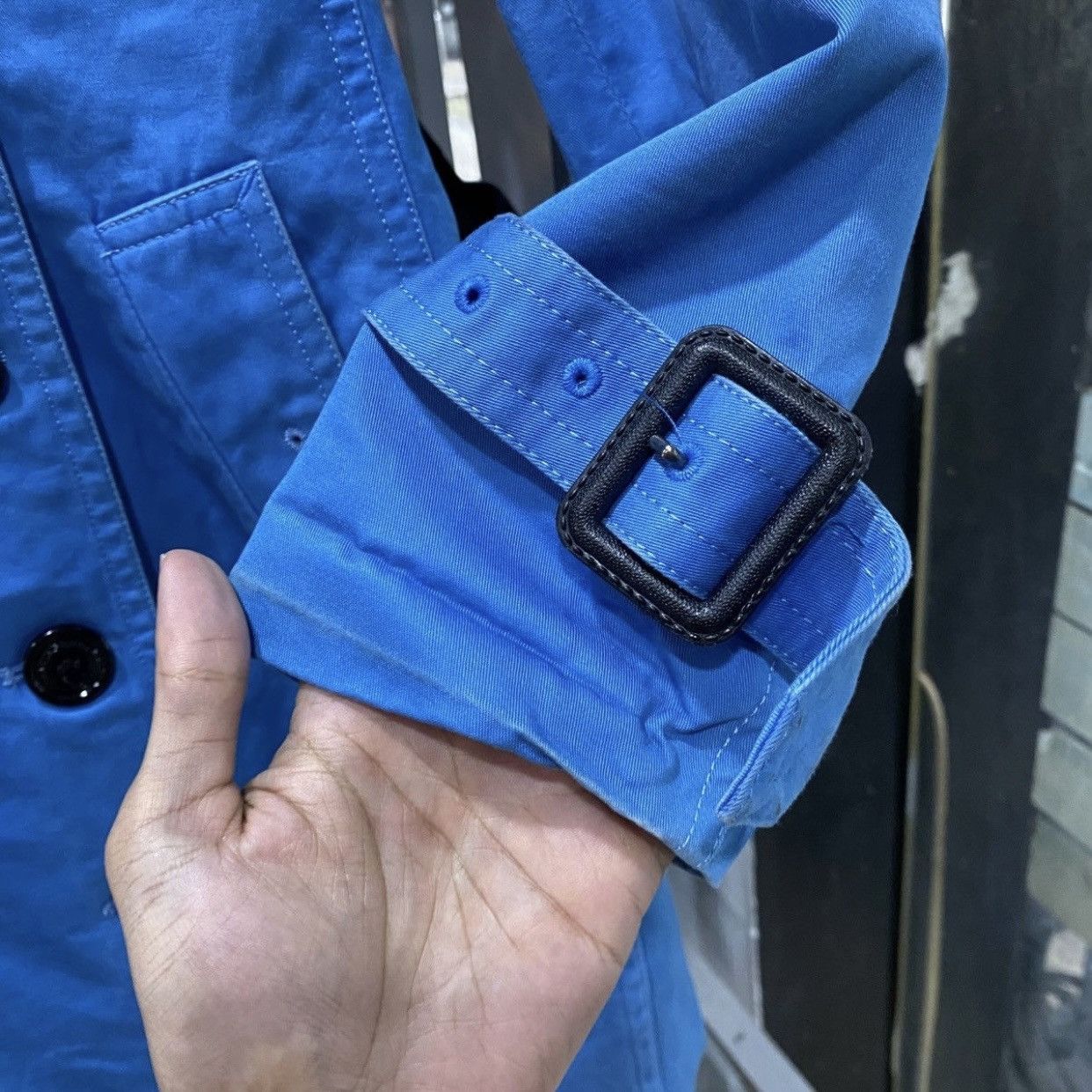 Burberry Archival Burberry Cerulean Blue Double-Breasted Trench Coat Size XS / US 0-2 / IT 36-38 - 7 Thumbnail