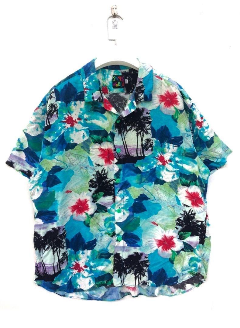 Jams World × Vintage Vtg 90s Jams World hawaiian floral shirts button up Size US XXL / EU 58 / 5 - 1 Thumbnail